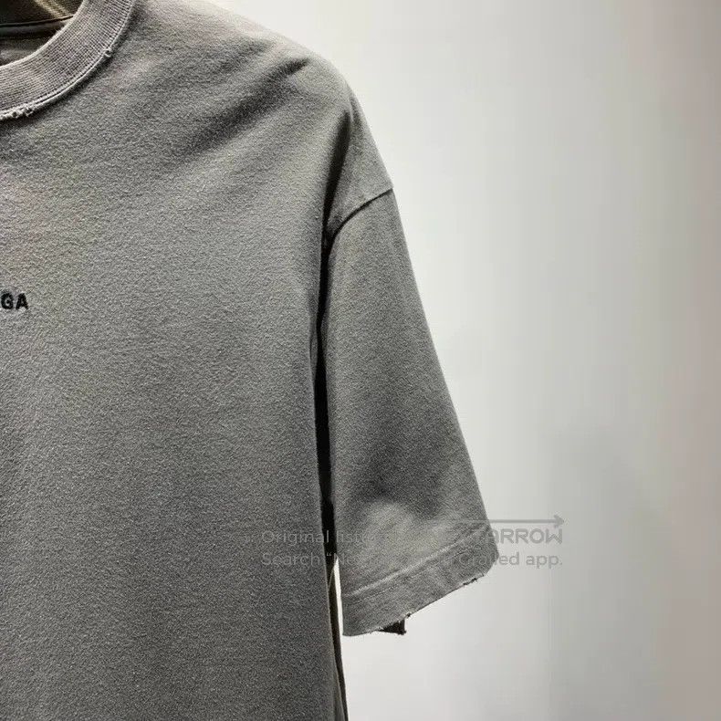 Balenciaga Front Embroidered Letter Short-Sleeve