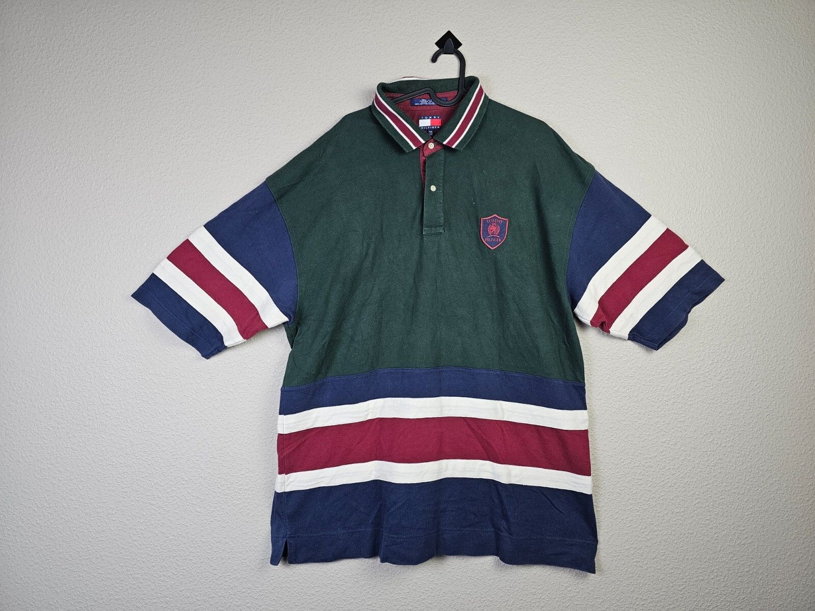 Tommy Hilfiger Vintage 90s Tommy Hilfiger Crest Spellout Rugby Shirt XXL Size US XXL / EU 58 / 5 - 2 Thumbnail