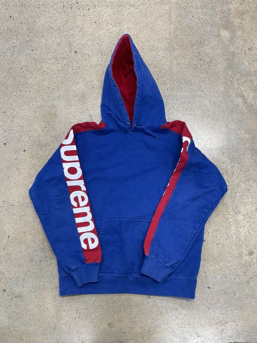 Red and 2024 blue supreme hoodie