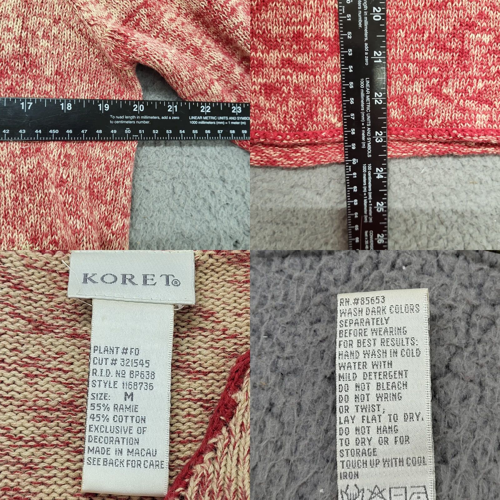 Vintage VTG Koret Women's Medium Mauve Pink Embroidered Beaded Floral Sweater EUC Size M / US 6-8 / IT 42-44 - 8 Thumbnail