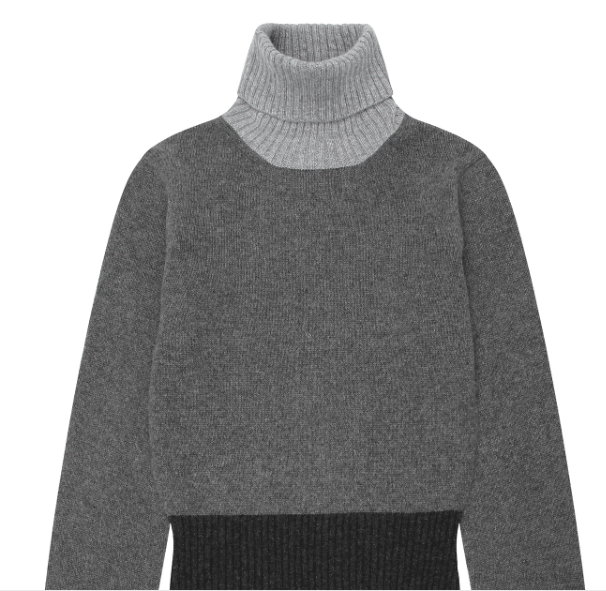 Loro Piana o1w1db10724 Turtleneck Cashmere Sweater in Black/Grey Size M / US 6-8 / IT 42-44 - 6 Thumbnail