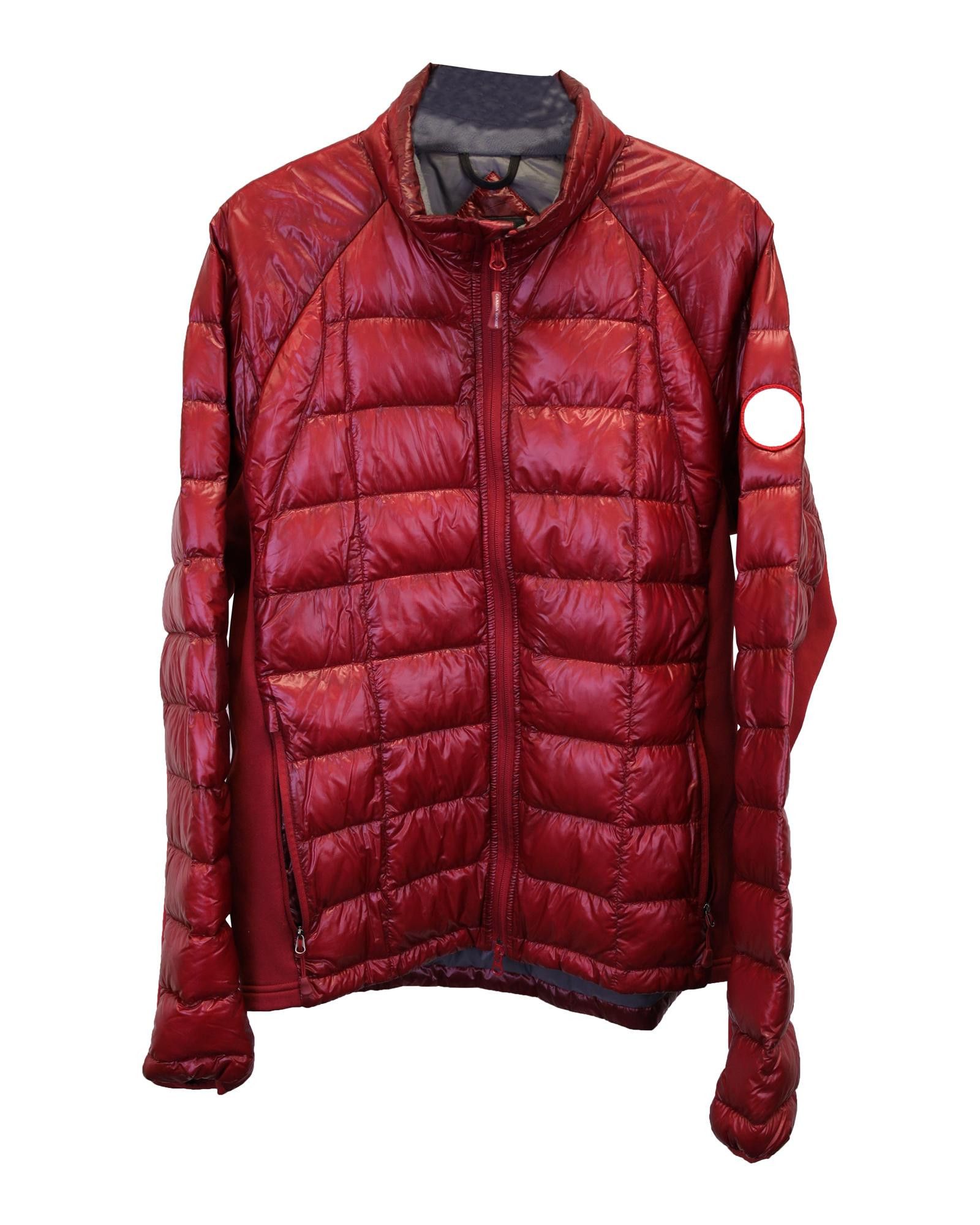 image of Canada Goose Ultra-Lightweight Red Nylon Hybridge Lite Jacket With Tensile-Tech Panels (Size XL)