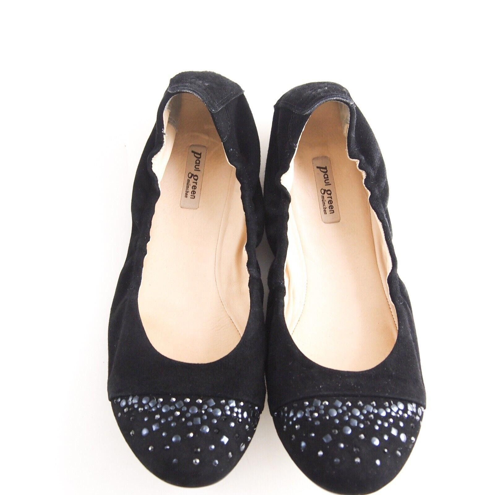 Designer Paul Green Ballet Flats Black Suede Studded US 9.5 UK 7 Size US 9.5 / IT 39.5 - 1 Thumbnail