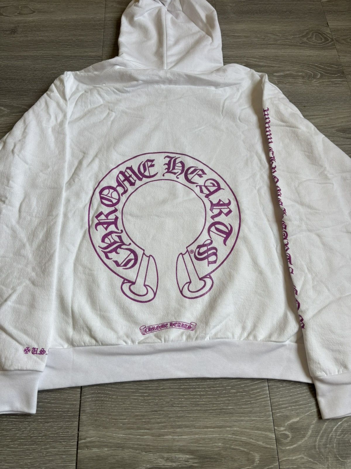 Chrome Hearts Chrome Hearts White Purple Glitter Horseshoe Hoodie Size US L / EU 52-54 / 3 - 4 Thumbnail