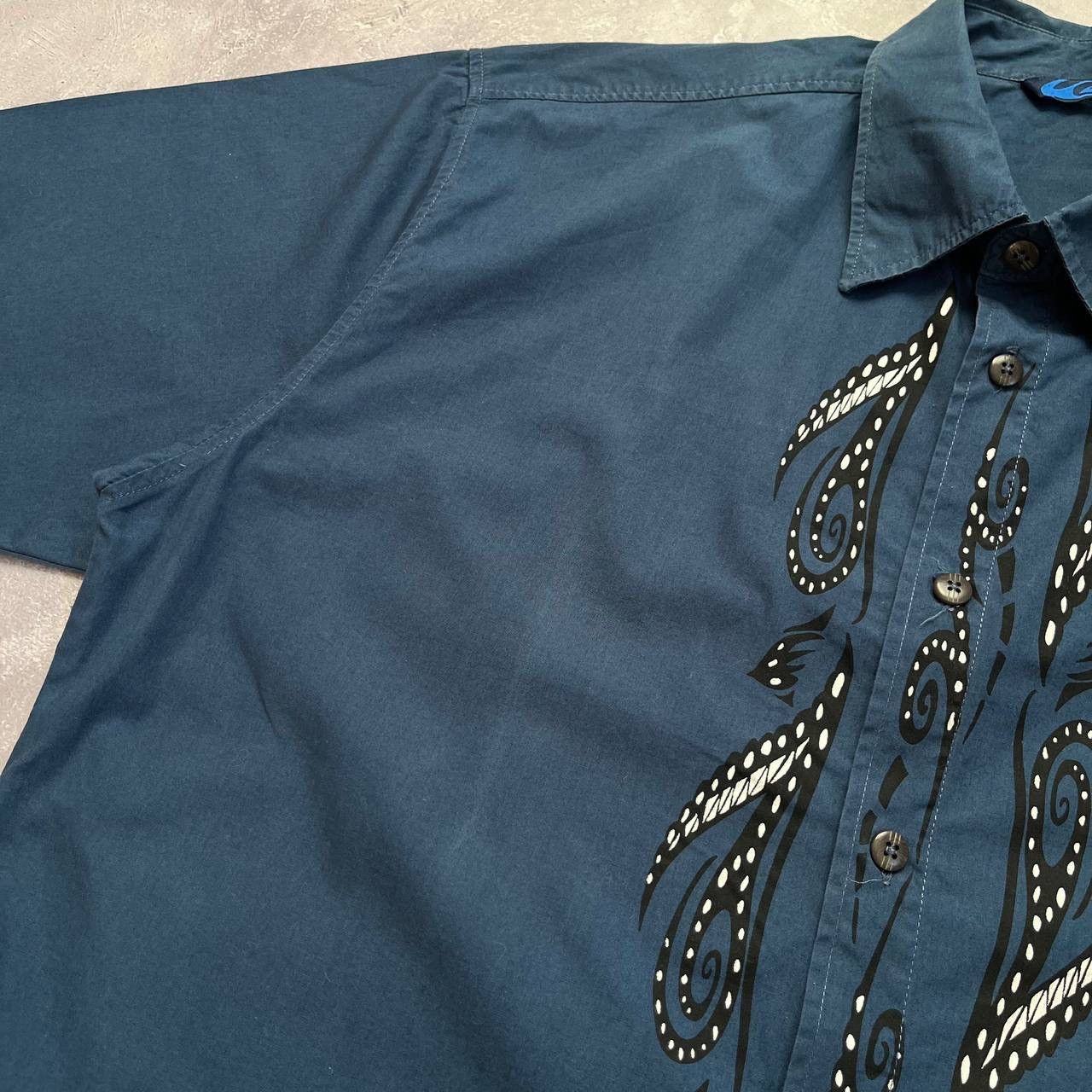 Quiksilver Quiksilver Blue Graphic Print Button-Up Shirt Short Sleeve Size US M / EU 48-50 / 2 - 6 Thumbnail