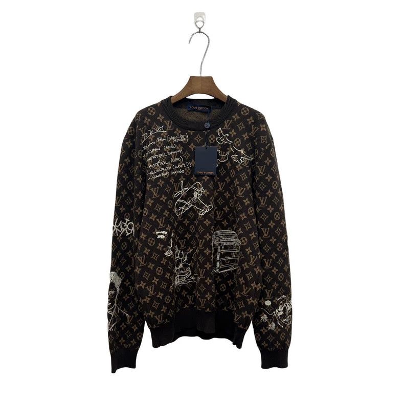 Louis Vuitton Louis Vuitton Brown old flower full print sweater Size US L / EU 52-54 / 3 - 2 Thumbnail