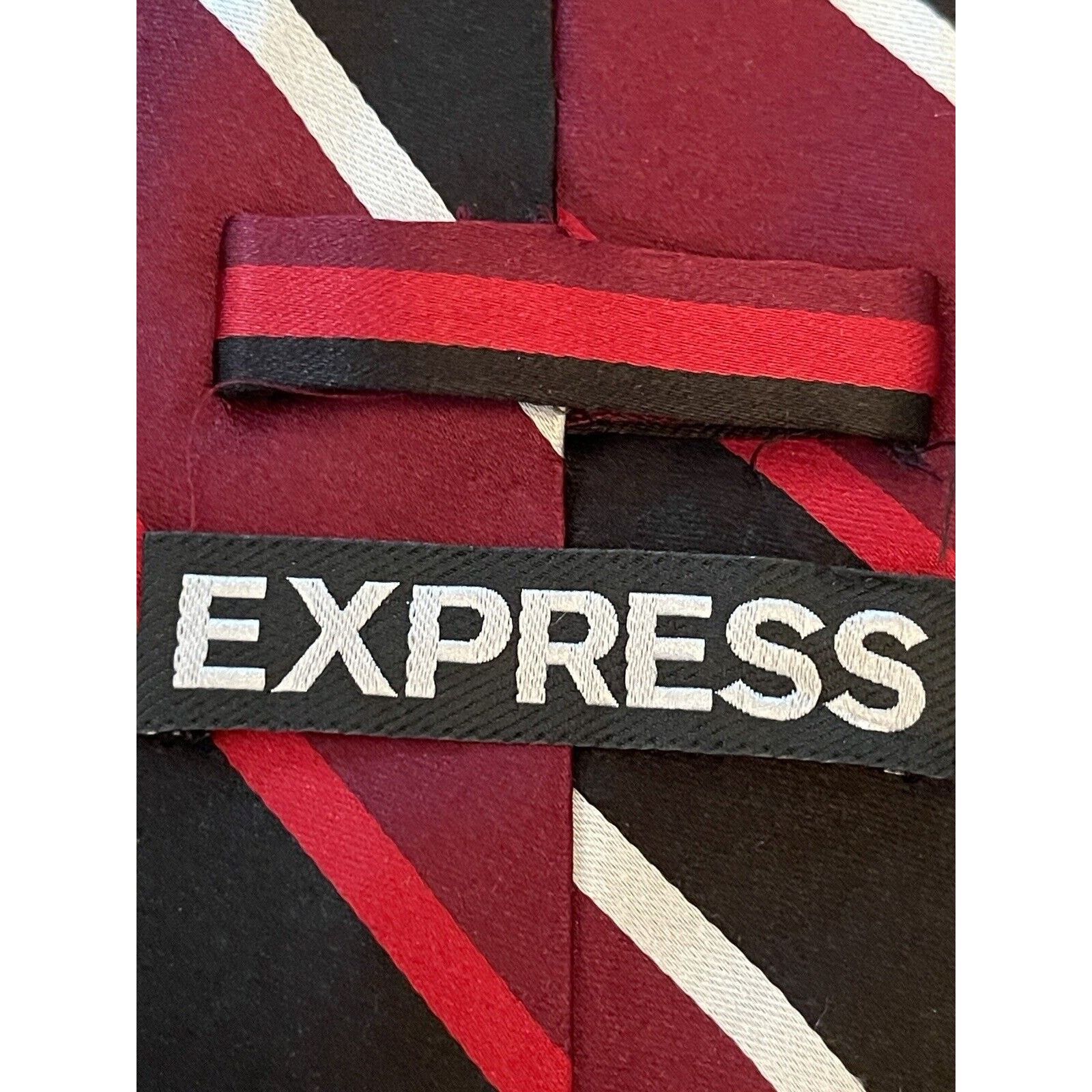 Express Express Burgundy Black Red 100% Silk Made In China Size ONE SIZE - 8 Thumbnail