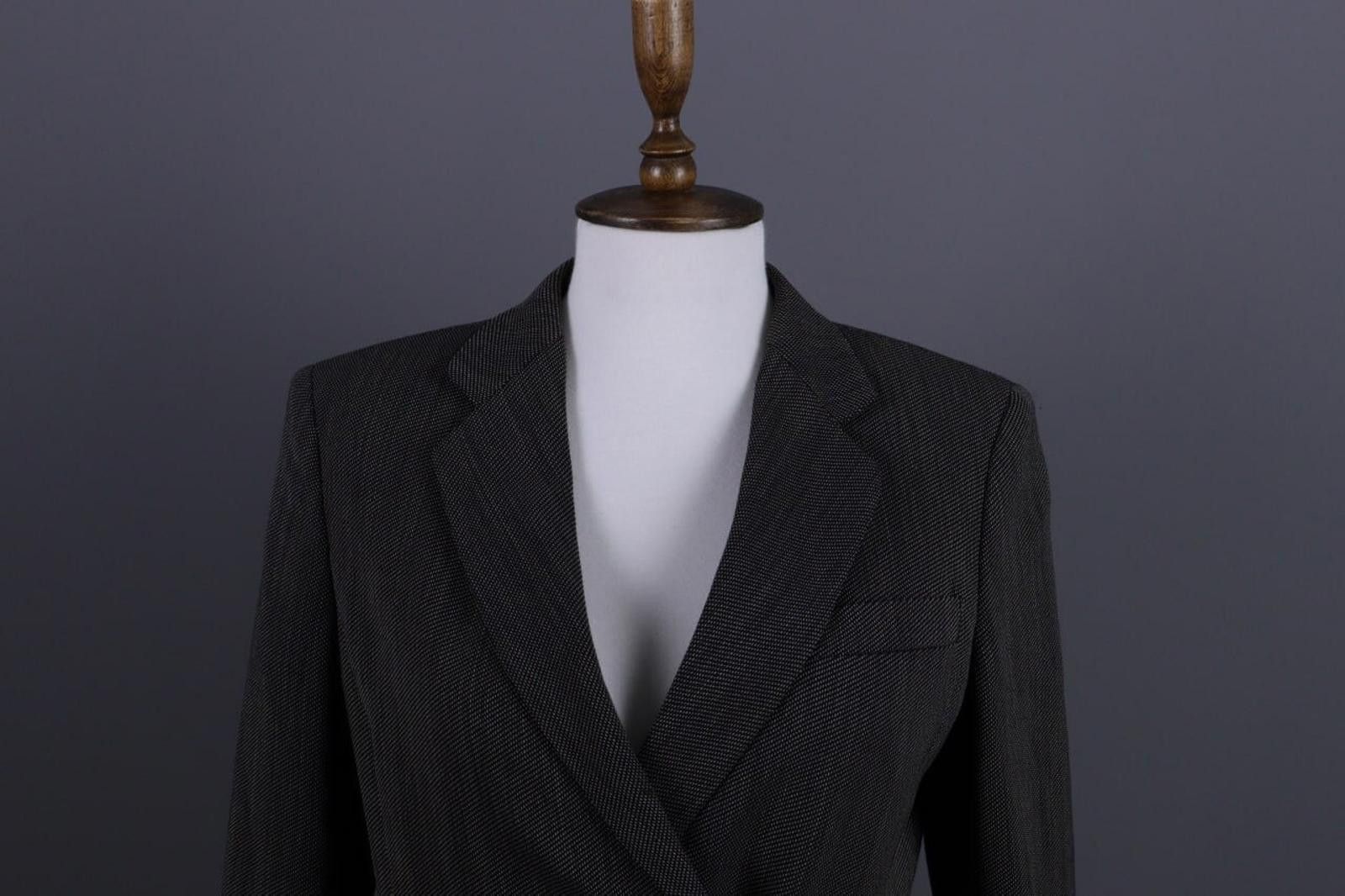 Designer Max Mara Gray Wool Double Breasted Blazer Jacket Size 40 / S Size S / US 4 / IT 40 - 2 Thumbnail
