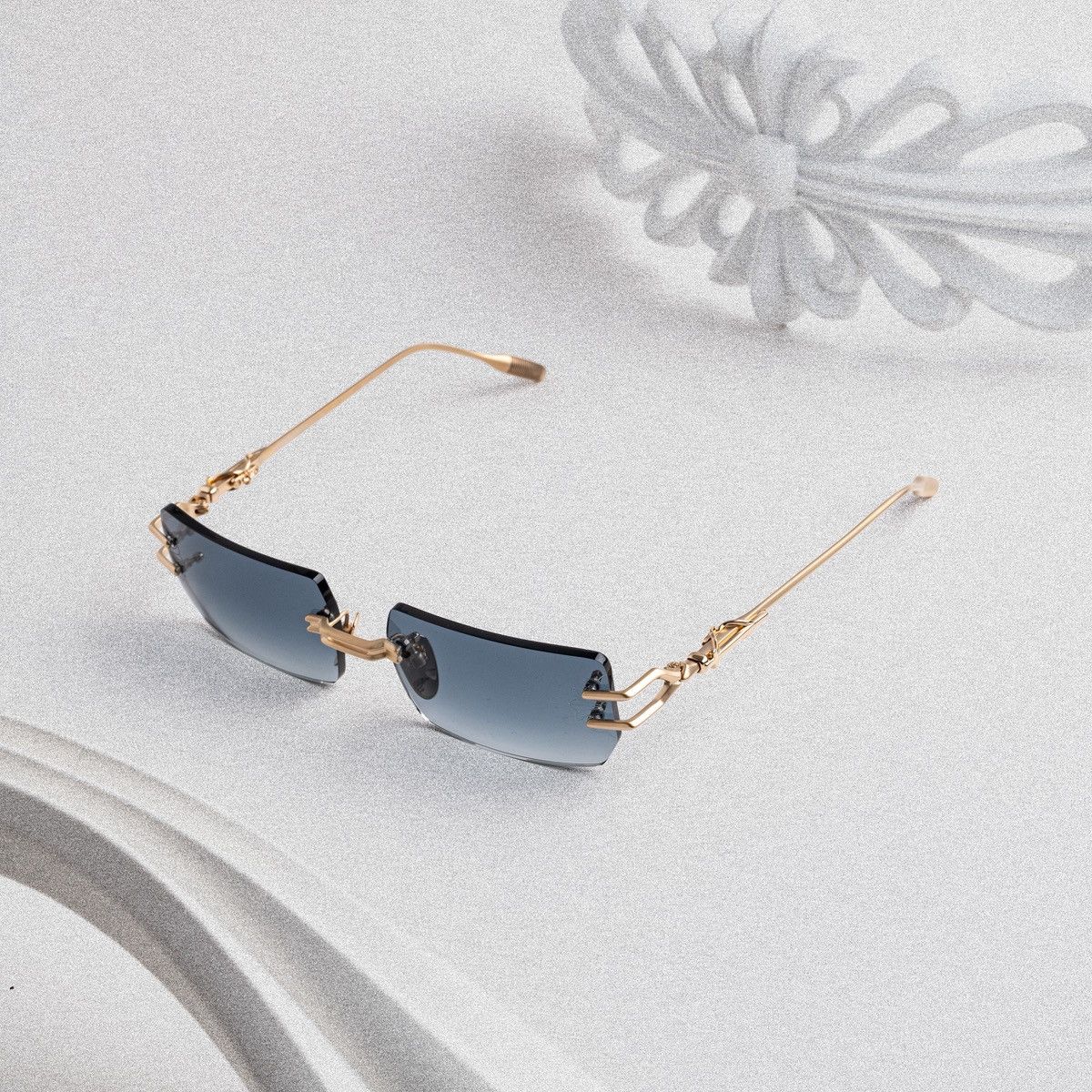 Chrome Hearts CHROME HEARTS LORDIE MATTE GOLD PLATED SUNGLASSES Size ONE SIZE - 2 Thumbnail