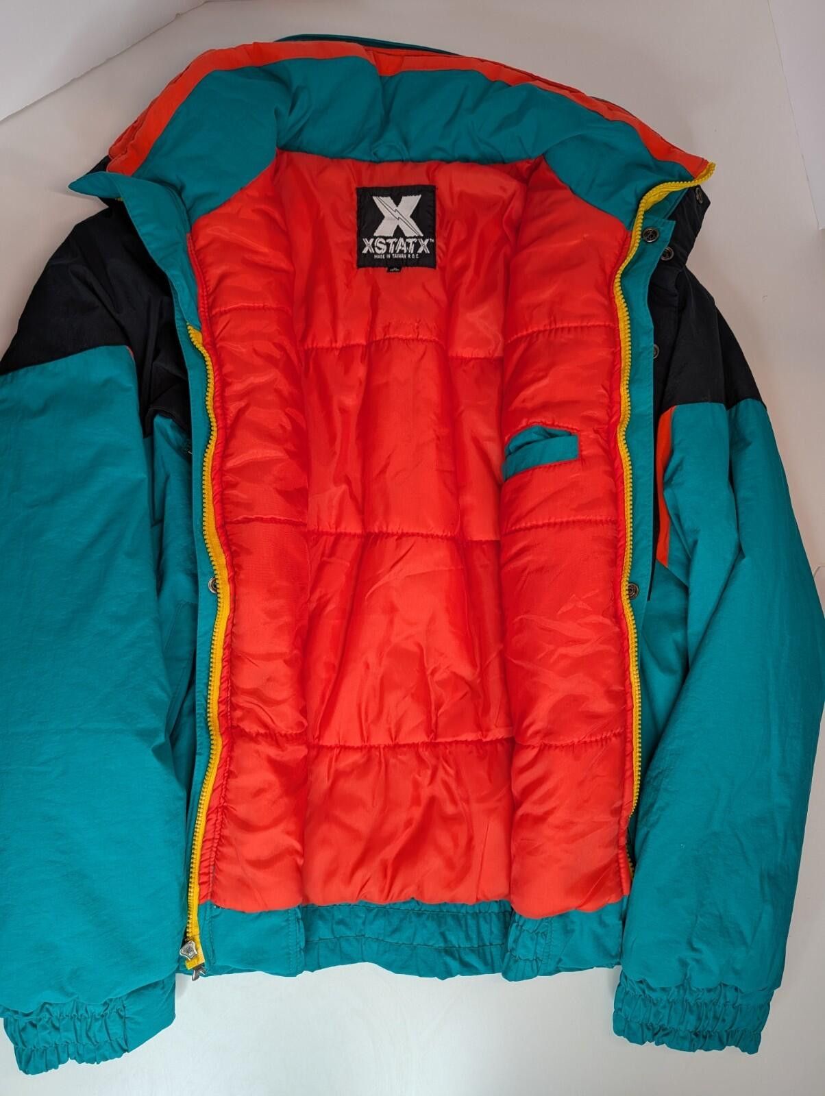 Other Vintage XSTATX 90s Puffer Ski Jacket Mens M Teal/Blk/Rd/YL Size US M / EU 48-50 / 2 - 7 Thumbnail