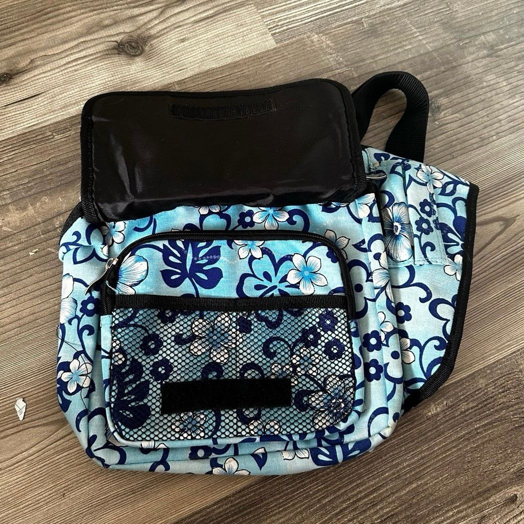 Vintage blue hawaiian tropical flower satchel bag Size ONE SIZE - 1 Thumbnail