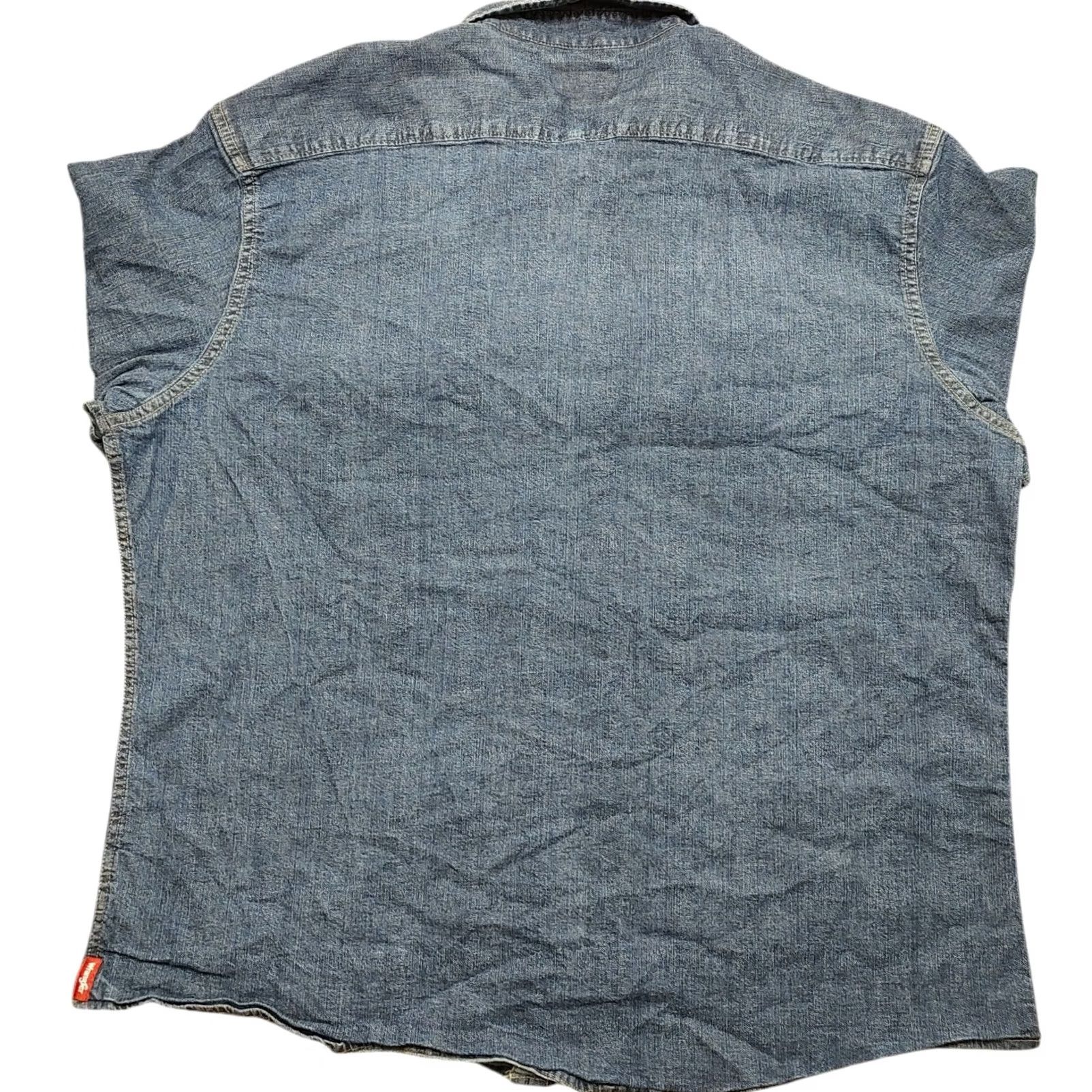 Wrangler VINTAGE Wrangler Shirt Mens 3XL Blue Denim Western Pearl Snap Long Sleeve Shirt Size US XXL / EU 58 / 5 - 3 Thumbnail