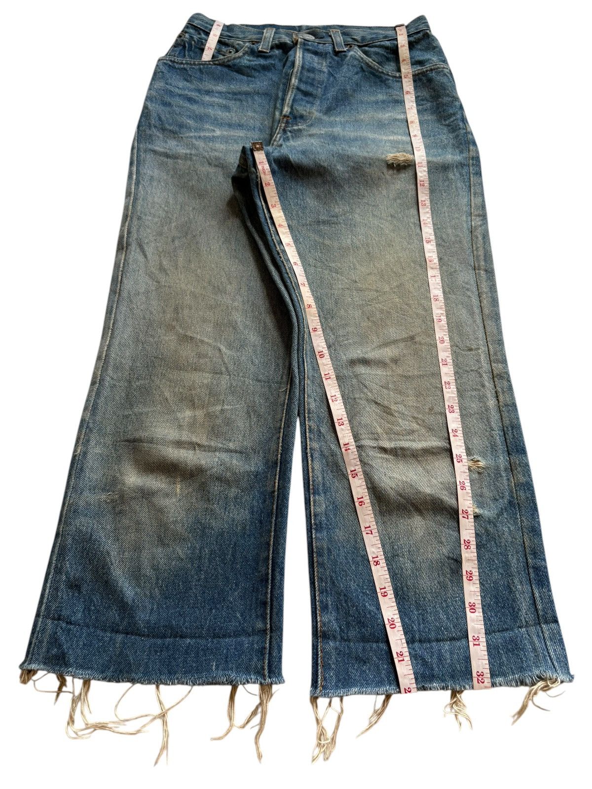 Levi's × Levi's Vintage Clothing Vintage 70s Levis 501 Mud Wash Distressed Jean Shorts Size US 26 / EU 42 - 12 Thumbnail