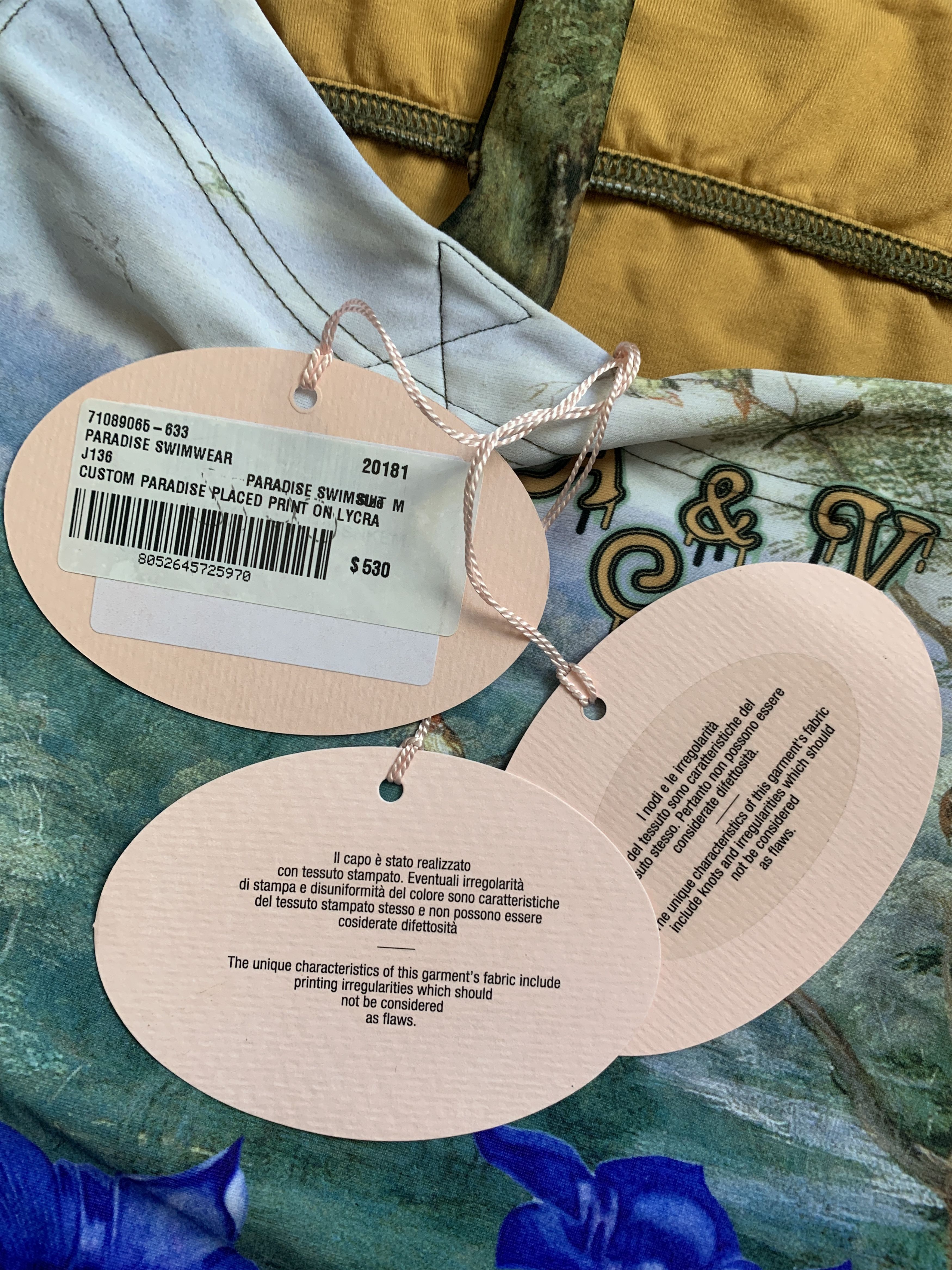 Vivienne Westwood NWT 530$ Andreas Kronthaler painting 1 piece Swim Suit Size ONE SIZE - 5 Thumbnail