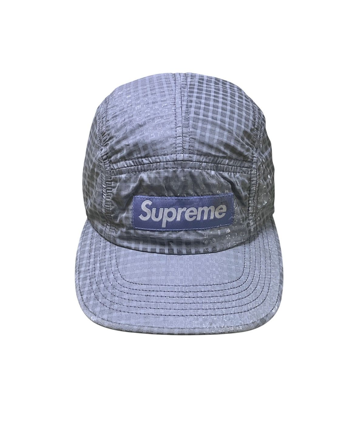 Supreme SS17 Rare Brand Supreme Box Logo Metallic Check Camp Cap Size ONE SIZE - 1 Thumbnail