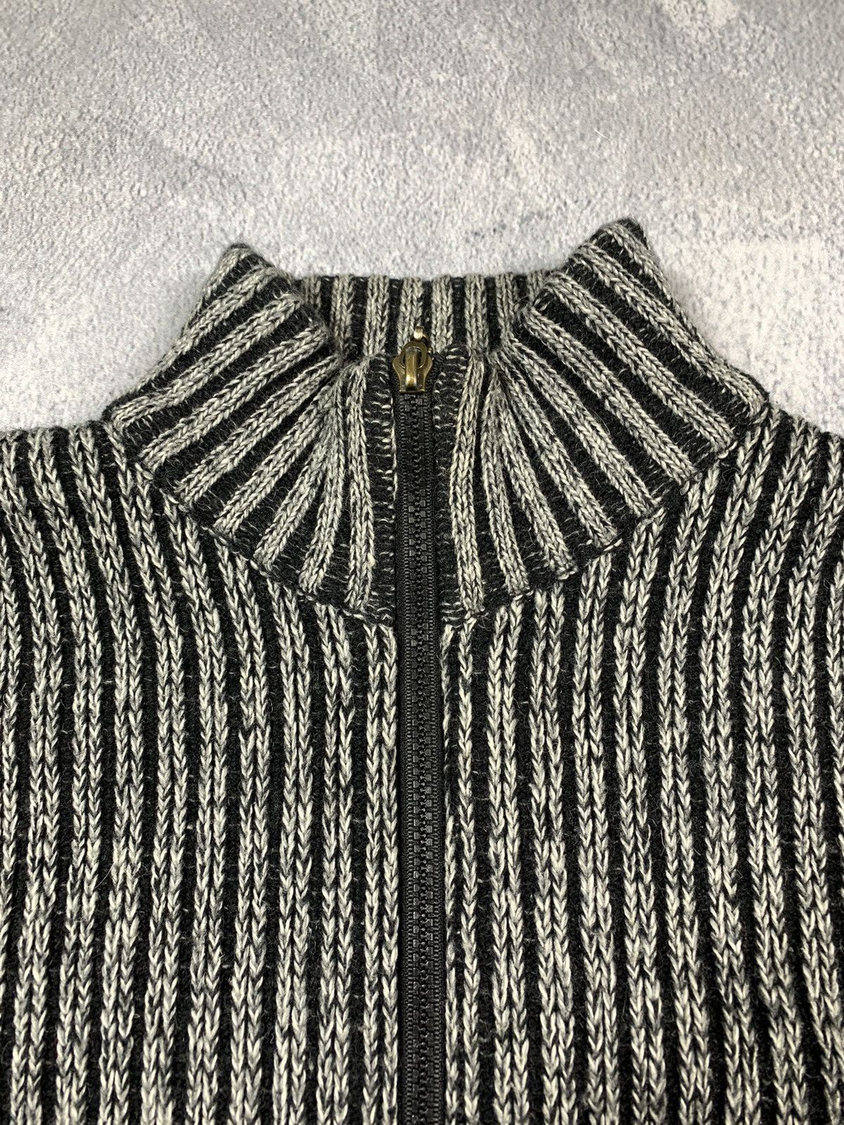 Japanese Brand × Vintage Vintage 90s ribbed zip up knit sweater old money size XL Size US XL / EU 56 / 4 - 7 Thumbnail