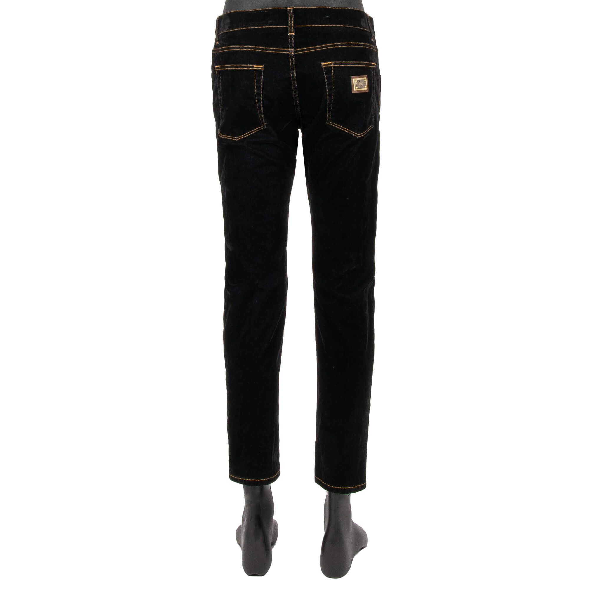 Dolce & Gabbana o1y0125 5-Pocket Velvet Pant in Black Size US 28 / EU 44 - 2 Thumbnail