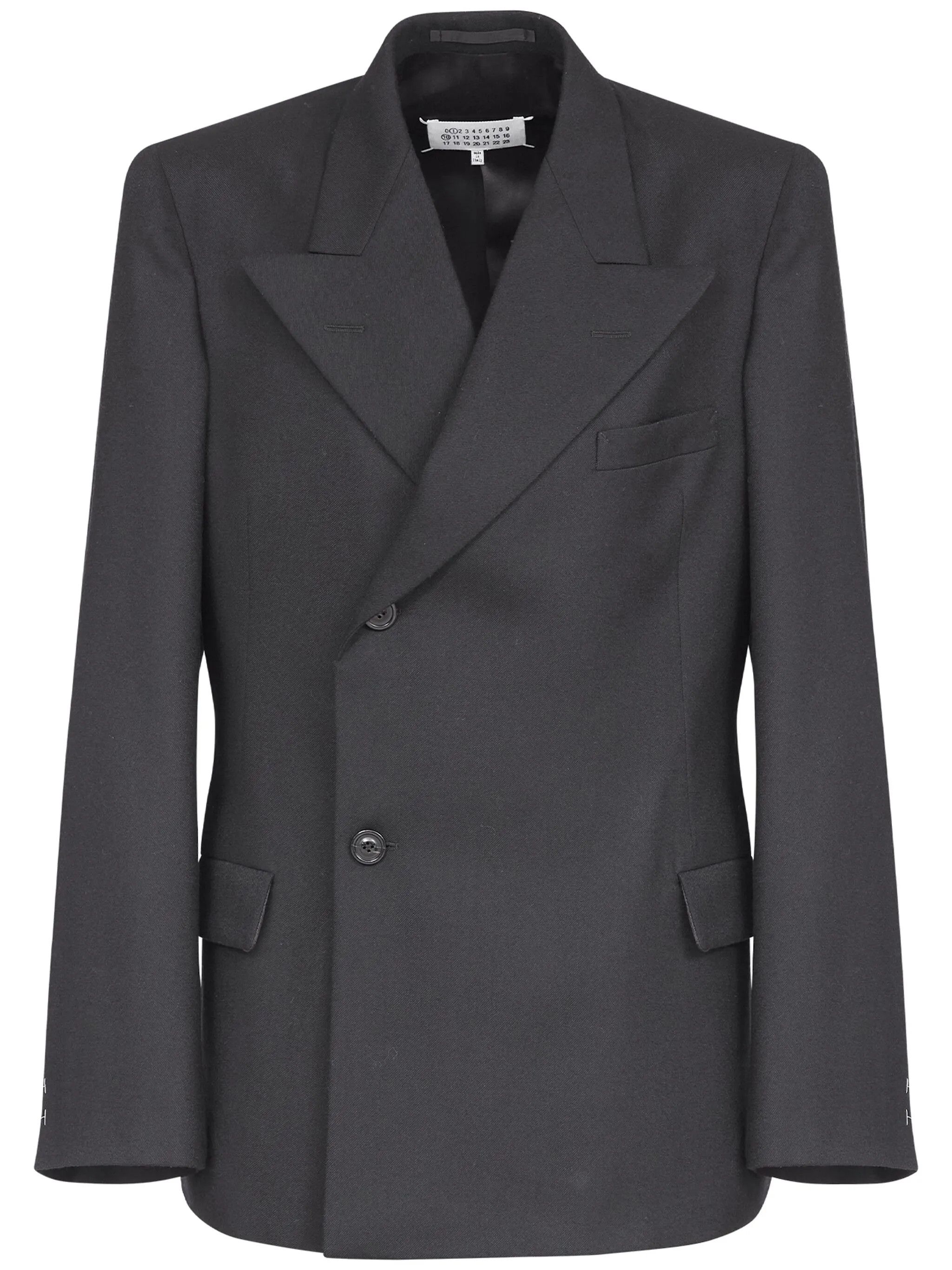 o1w1db10226 Single-breasted Wool Blazer in Black