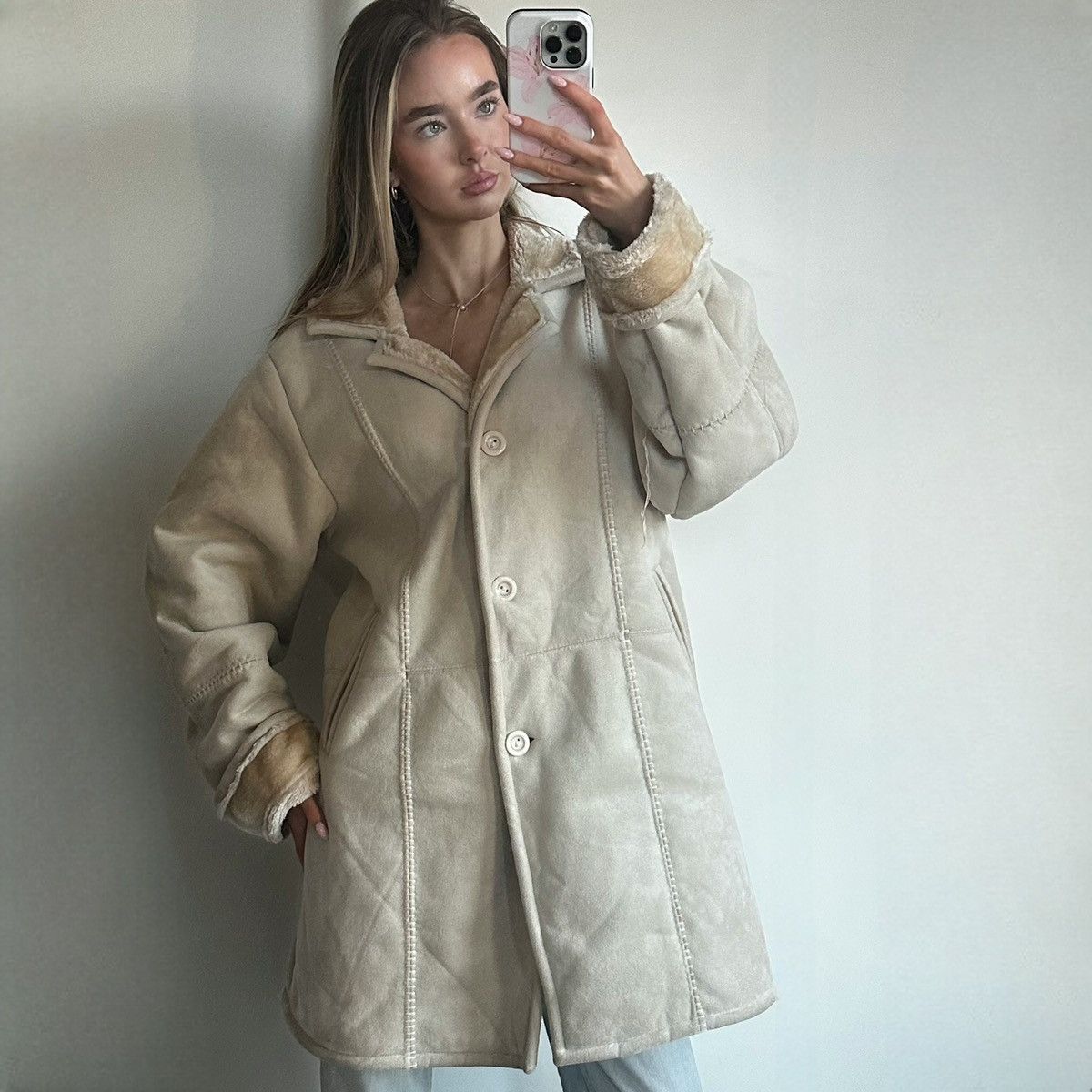 Other Vintage women’s faux fur beige Afghan long coat size L 16-18 Size L / US 10 / IT 46 - 2 Thumbnail