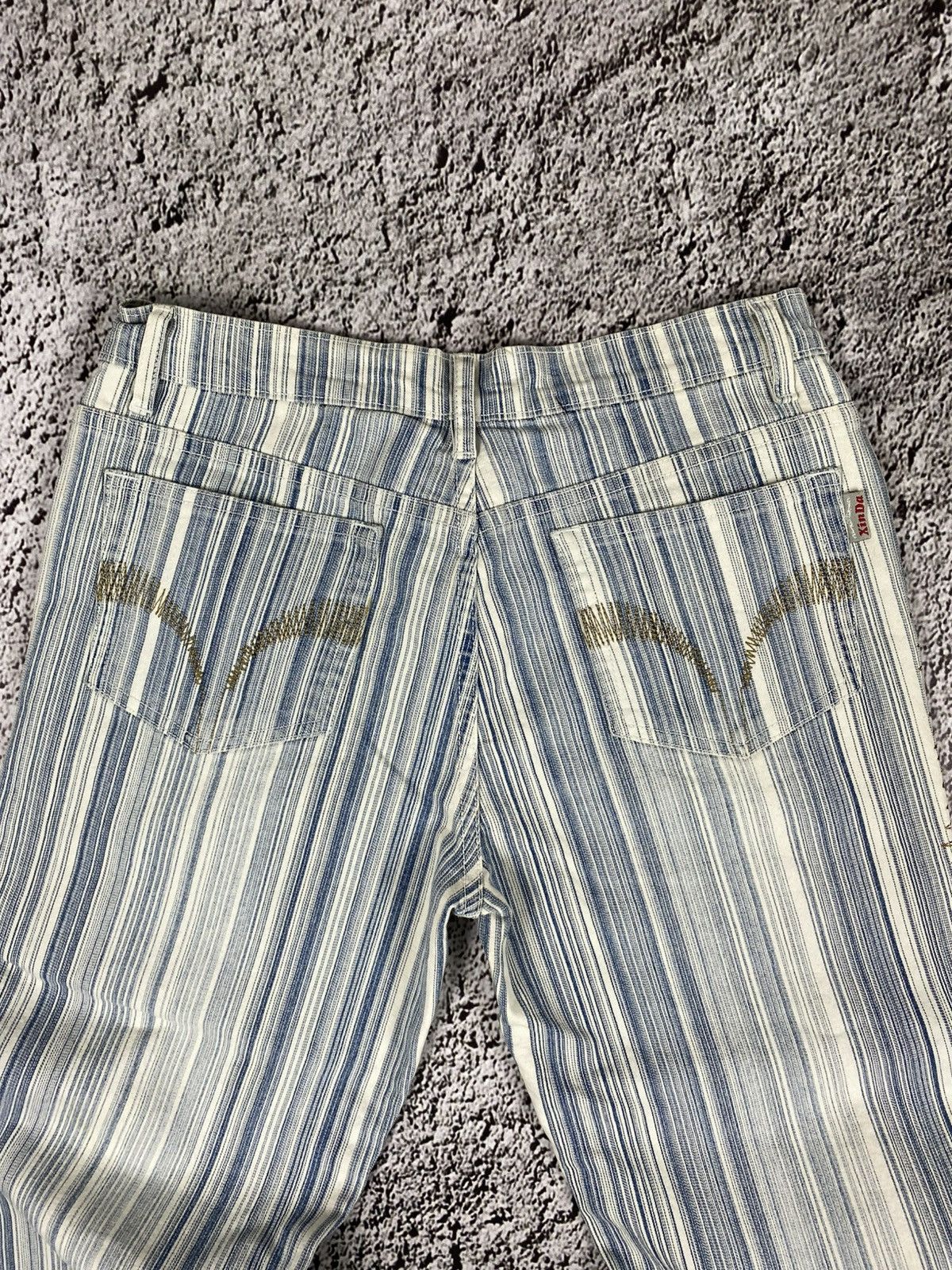 Vintage Vintage Y2K striped flared low rise jeans unisex 00s style Size US 30 / EU 46 - 6 Thumbnail