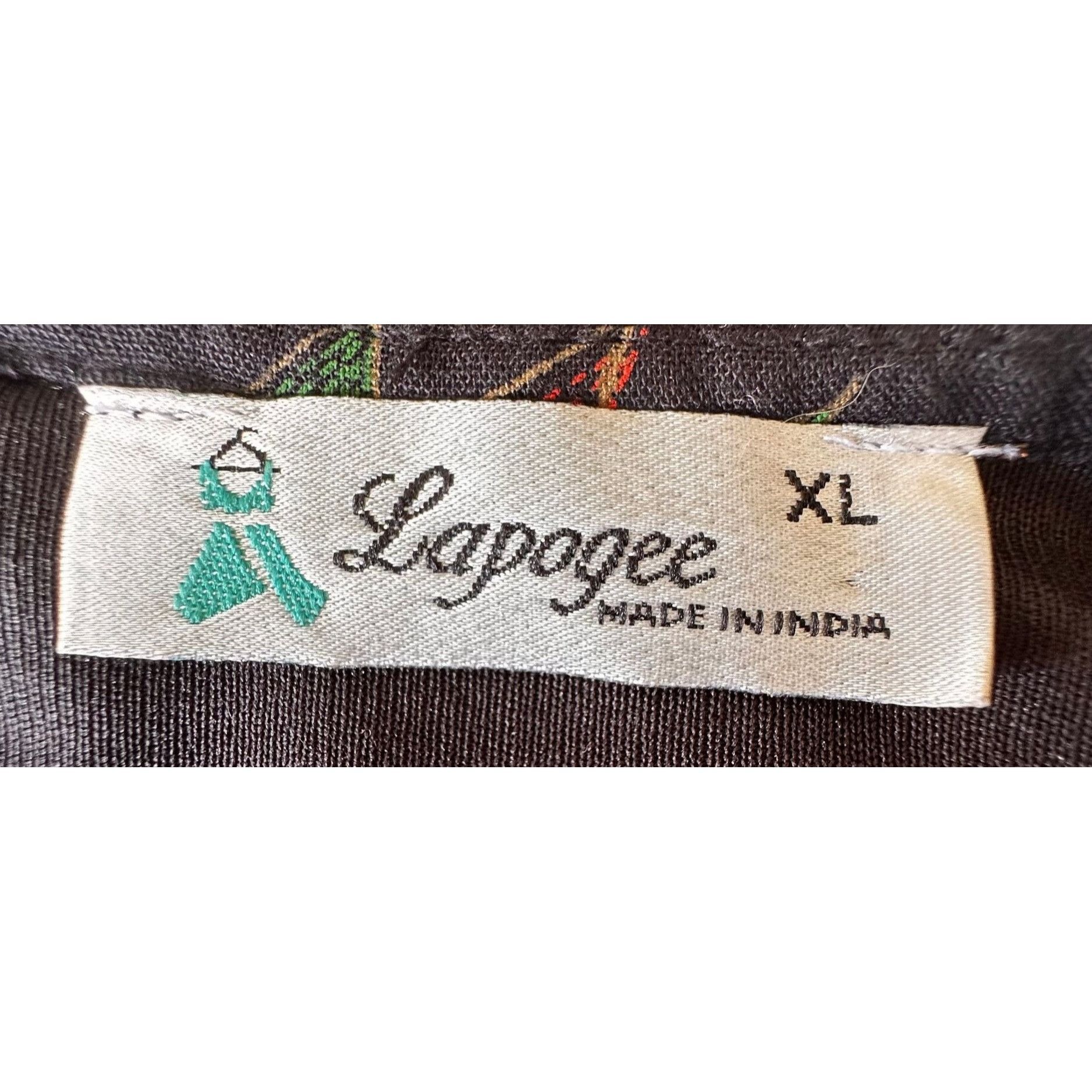 Other Lapogee Maxi Dress XL Black Floral V Neck Flare Sleeves Asy Size XL / US 12-14 / IT 48-50 - 12 Thumbnail