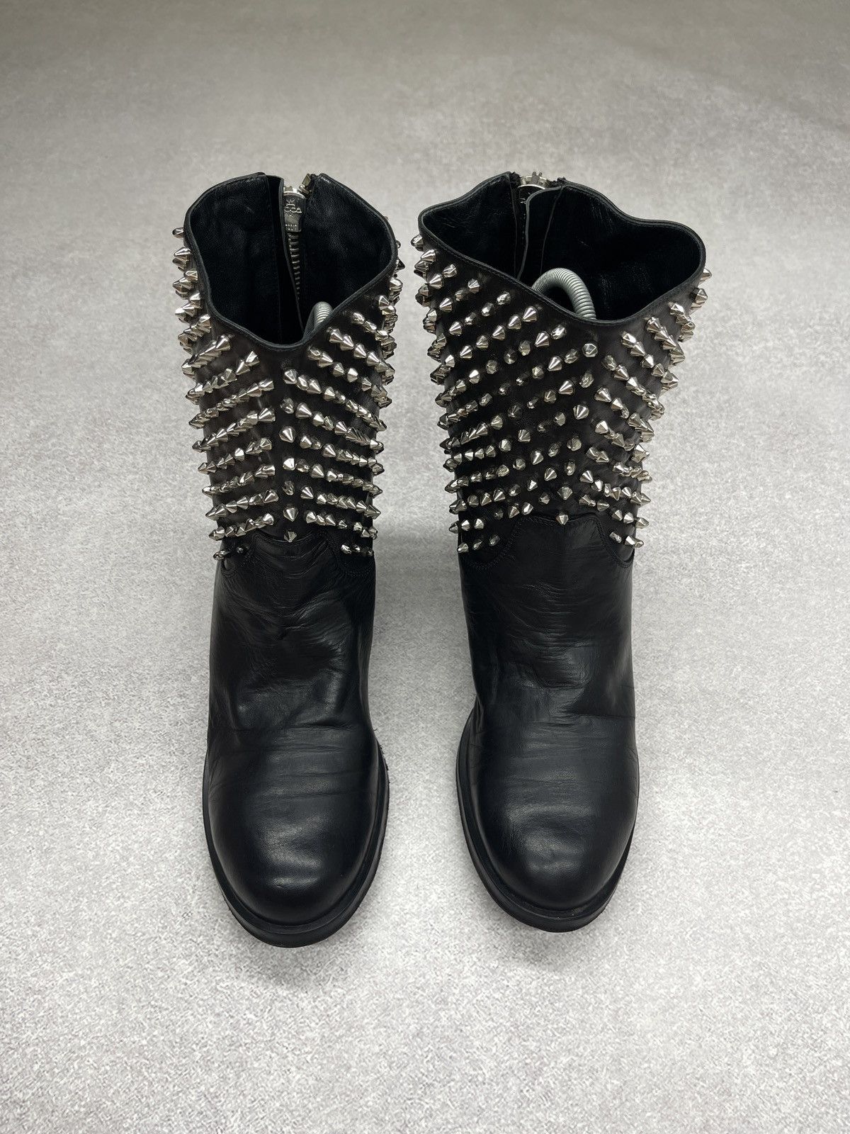 Philipp Plein Women Philipp Plein Spiked leather boots Black Italy Luxury Size US 8.5 / IT 38.5 - 5 Thumbnail