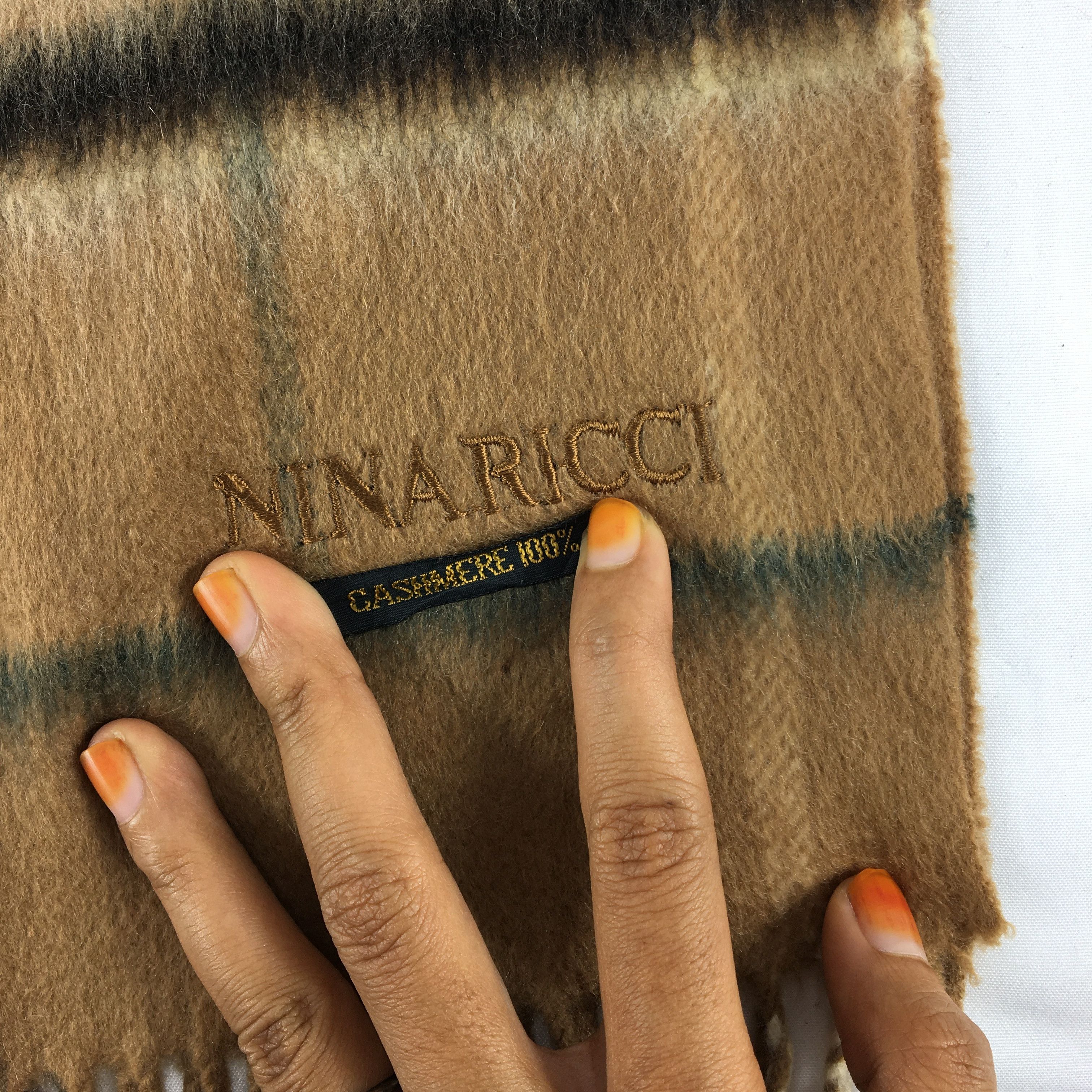 Nina Ricci Vintage Nina Ricci Scarf Muffler Wool Cashmere Scarves Size ONE SIZE - 4 Thumbnail