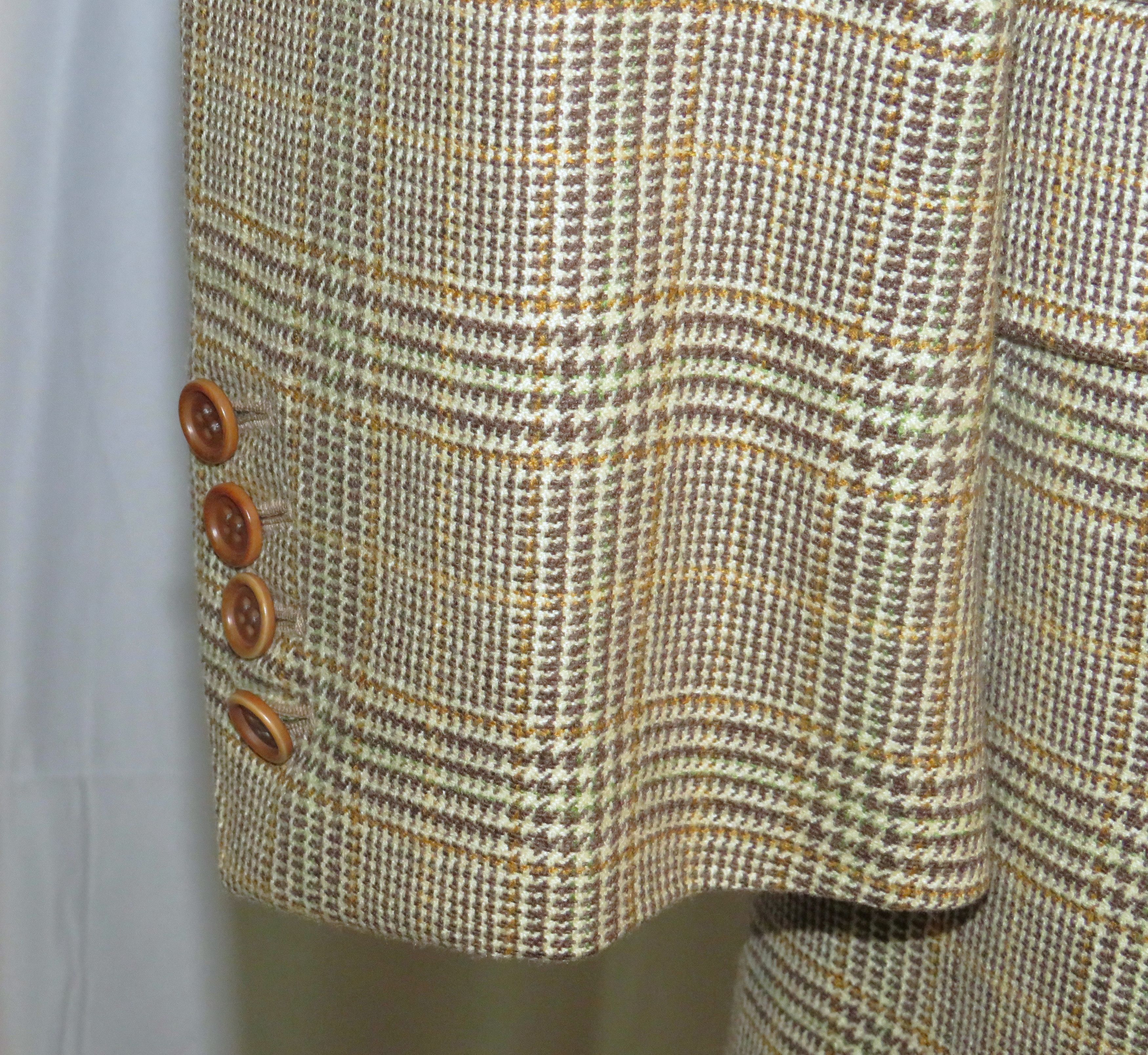 Kiton 100% Cashmere Light Brown Plaid Three Roll Two Blazer 44R Size 44R - 8 Thumbnail