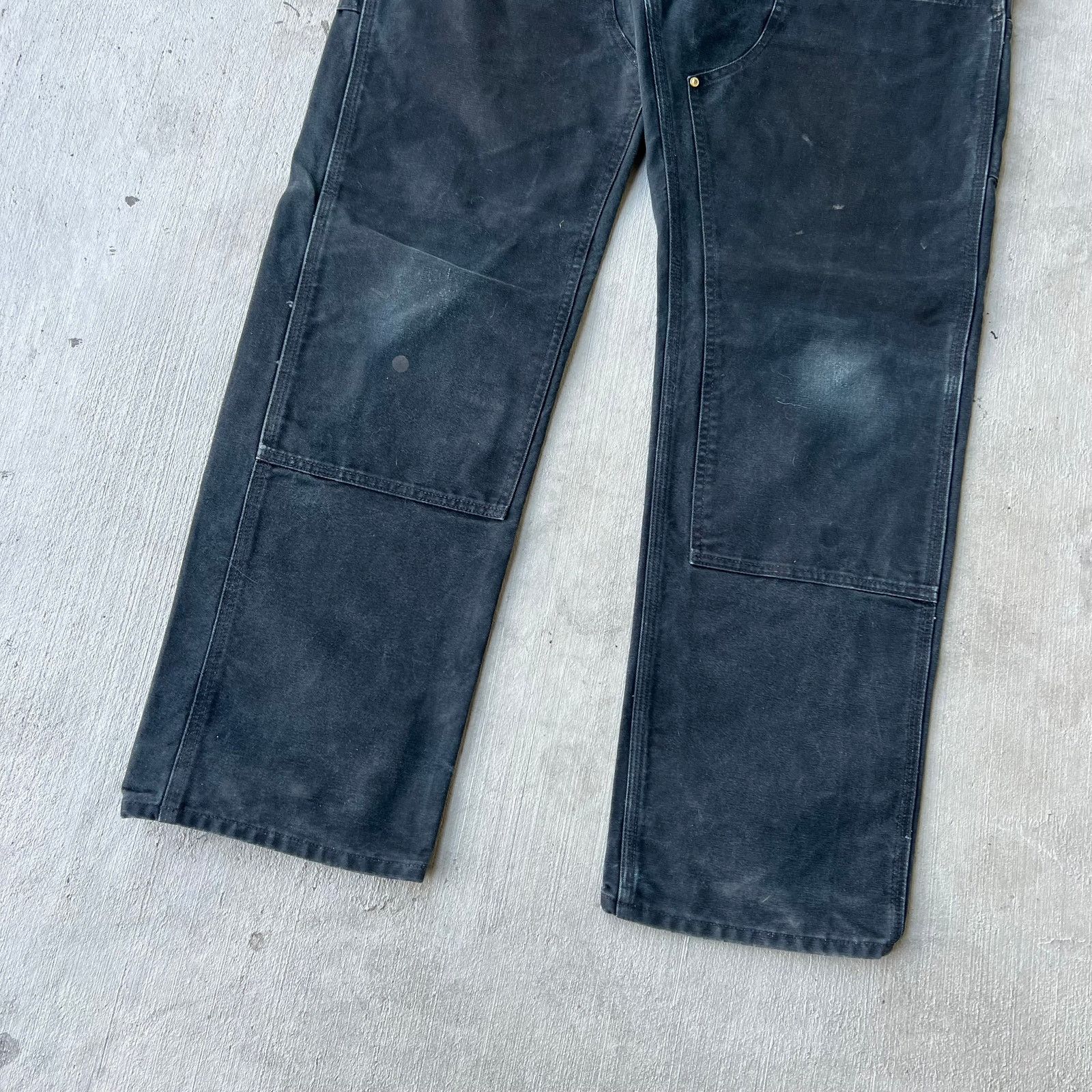 Carhartt × Vintage Carhartt faded black double knee work wear carpenter pants Size US 37 - 3 Thumbnail