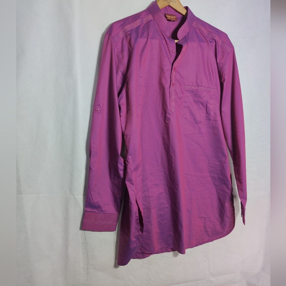 Vintage Vintage Con-Cave Men's Purple/Pink Kurta Sz 44 Size US L / EU 52-54 / 3 - 4 Thumbnail