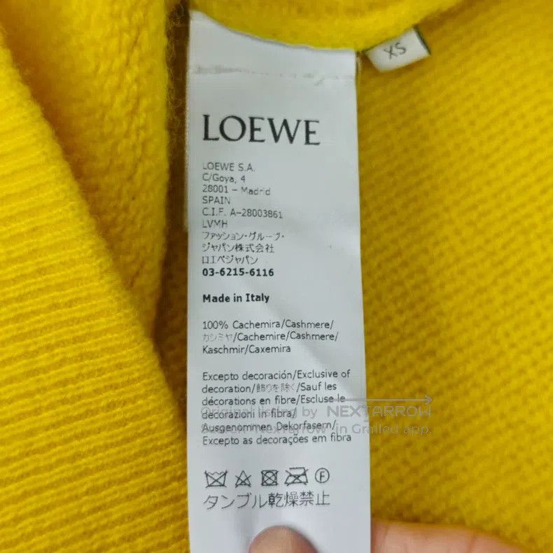 Loewe Loewe Yellow Classic Embroidered Logo Cashmere Sweater Size XS / US 0-2 / IT 36-38 - 6 Thumbnail