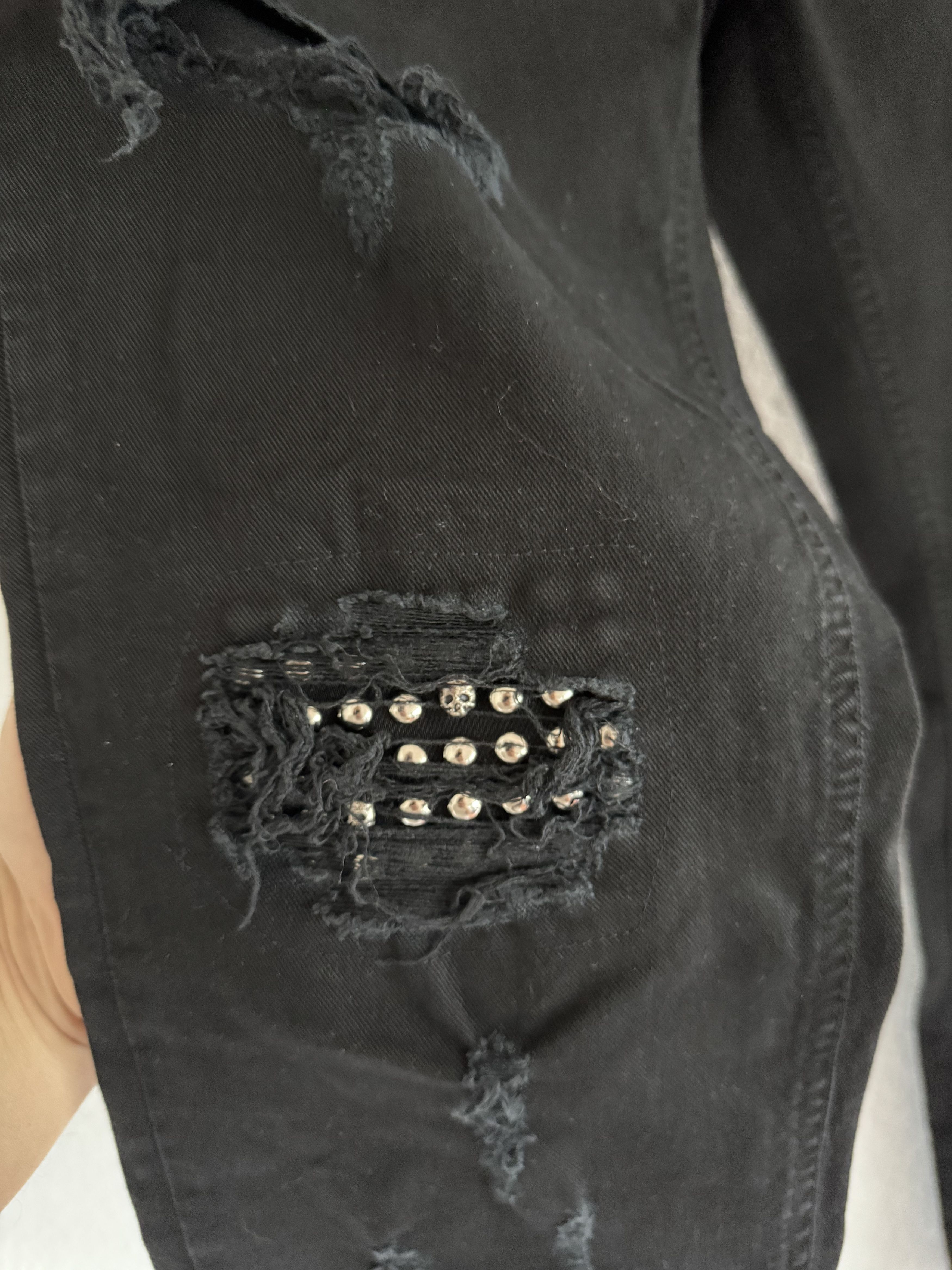 Just Cavalli Studded Distressed Slim Jeans Size US 33 - 9 Thumbnail