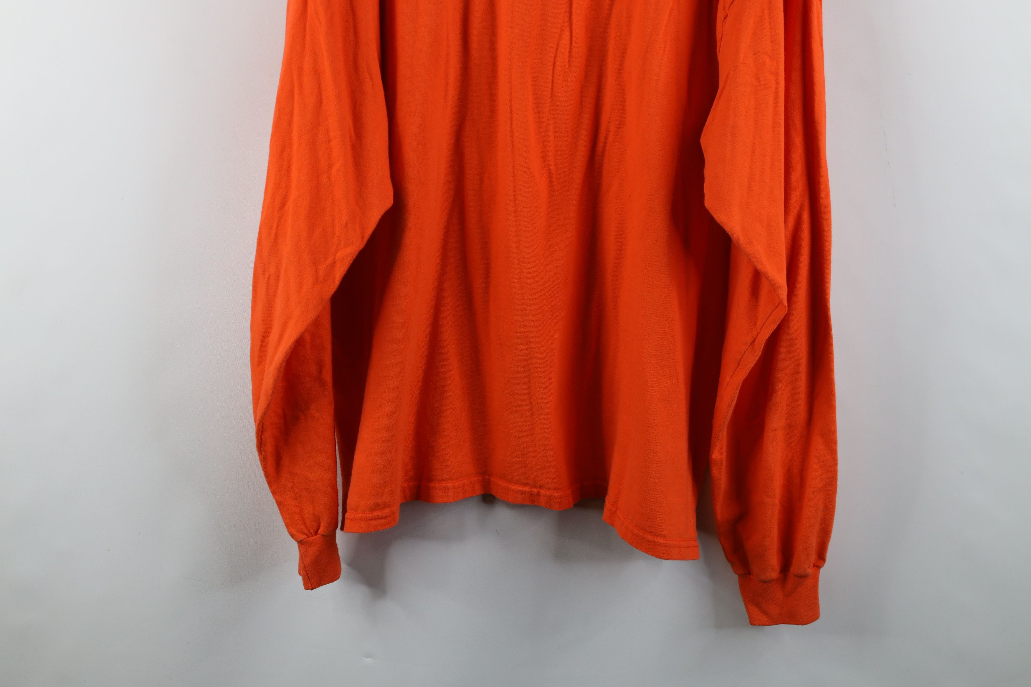 Hanes × Vintage Vintage 90s Hanes Beefy Long Sleeve T-Shirt Orange Cotton Size US XL / EU 56 / 4 - 13 Thumbnail