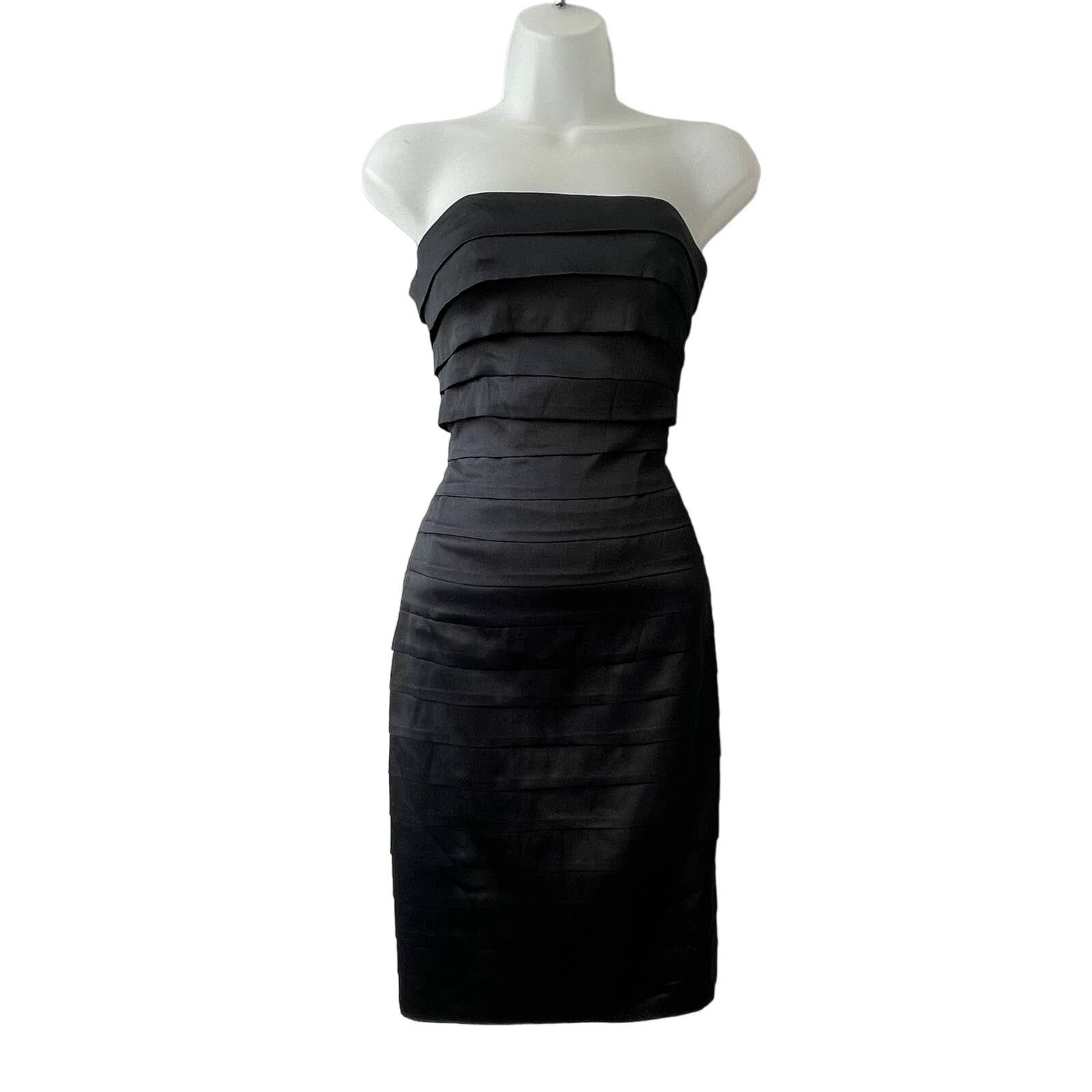 Bebe bebe Strapless Black Silk Satin Cocktail Dress Size Medium Size M / US 6-8 / IT 42-44 - 1 Thumbnail