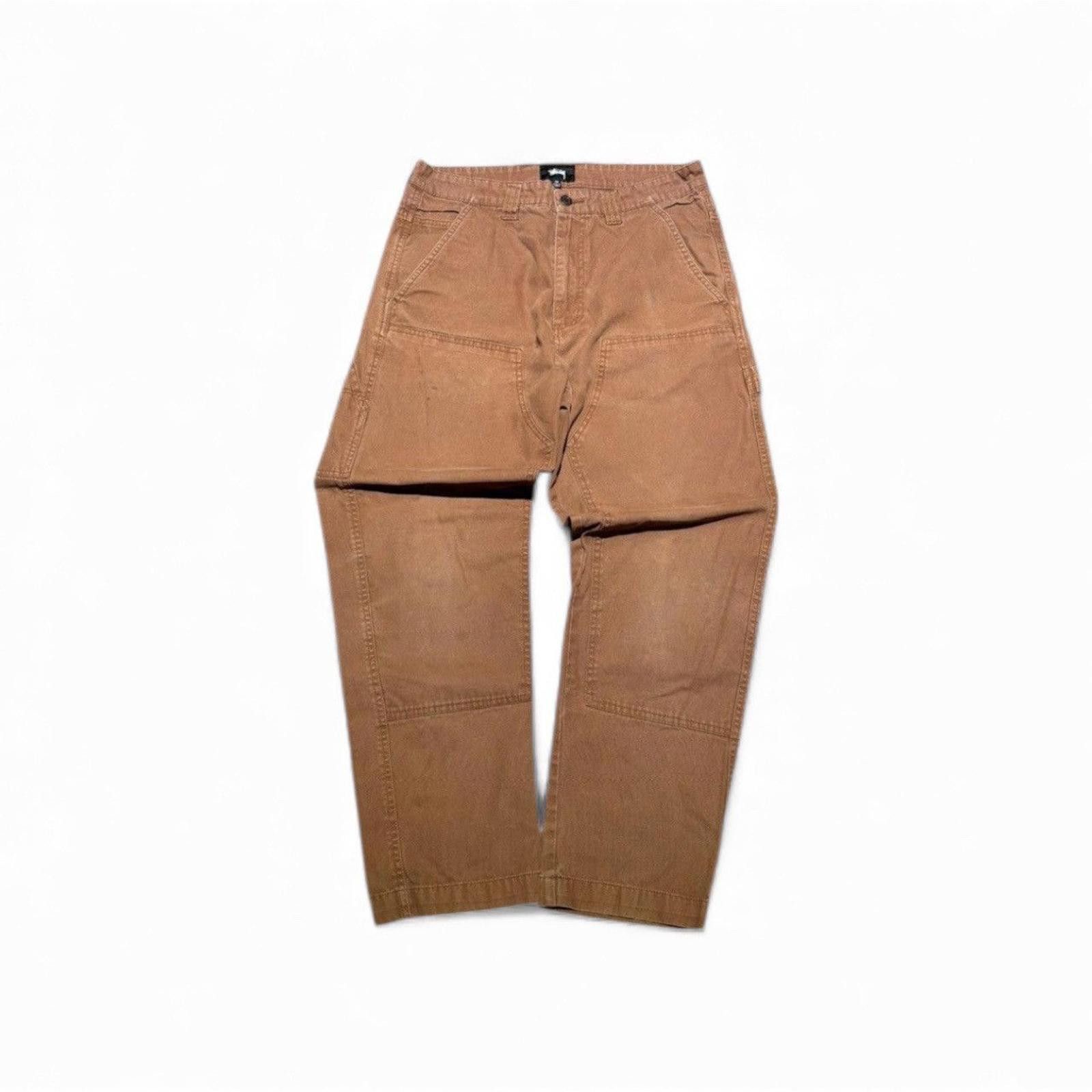 Stussy Stussy Distressed Leather Work Pants Brown Size 34 | Grailed