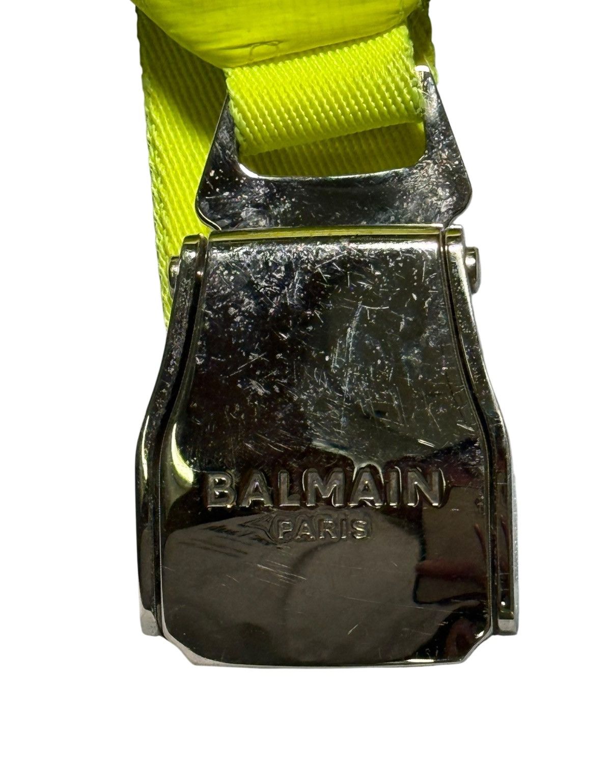 Balmain Balmain Lime-Green Embossed Nylon Belt Bag Size ONE SIZE - 6 Thumbnail