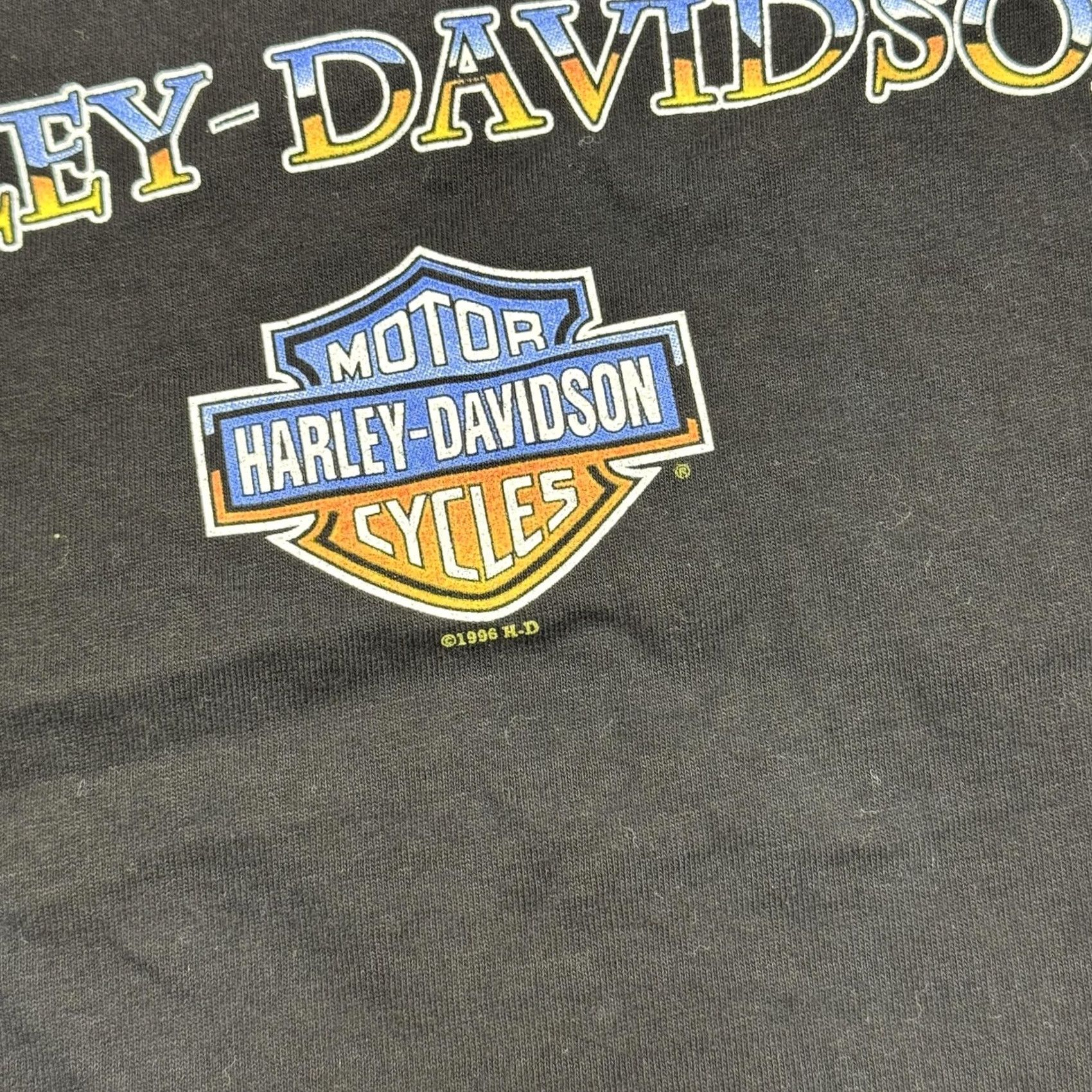 Harley Davidson VINTAGE Harley-Davidson Shirt Mens 2XL Black Barnett El Paso Texas Biker 90s Shirt Womens? Size US XXL / EU 58 / 5 - 2 Thumbnail