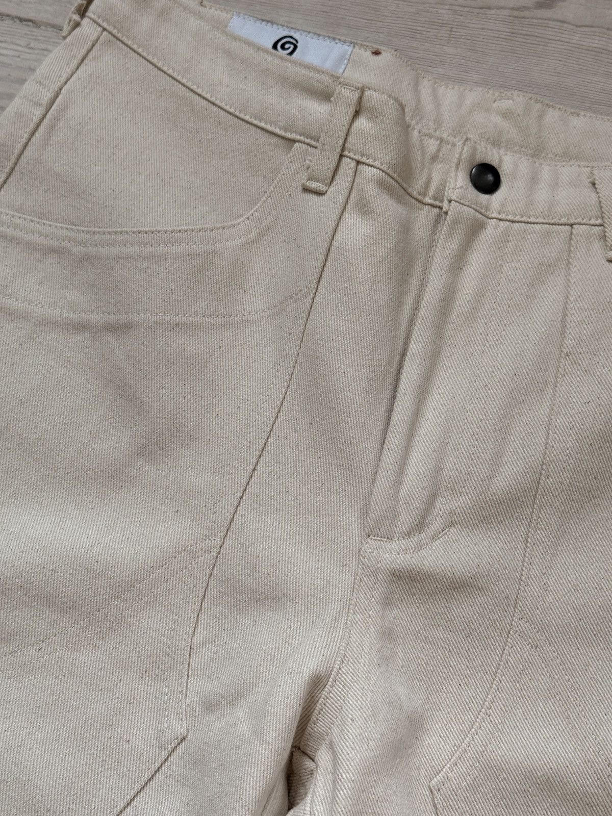 Ostrya Ostrya Ecru Double Knee Denim Trousers Size US 34 / EU 50 - 4 Thumbnail
