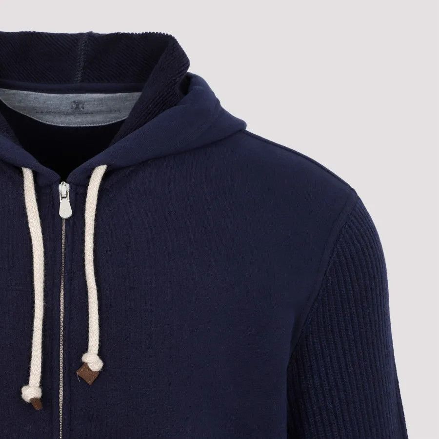 Brunello Cucinelli Hoodie in Navy Blue Size US XS / EU 42 / 0 - 4 Thumbnail