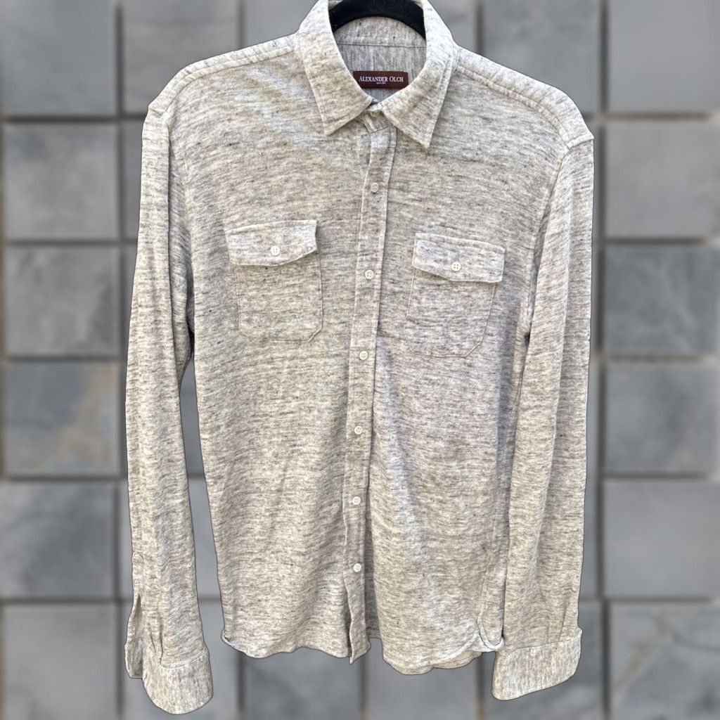 Vintage Alexander Olch Gray Button-Down Shirt Men’s Small Regular Pockets Open Lightweight Casual Style Size US M / EU 48-50 / 2 - 1 Thumbnail