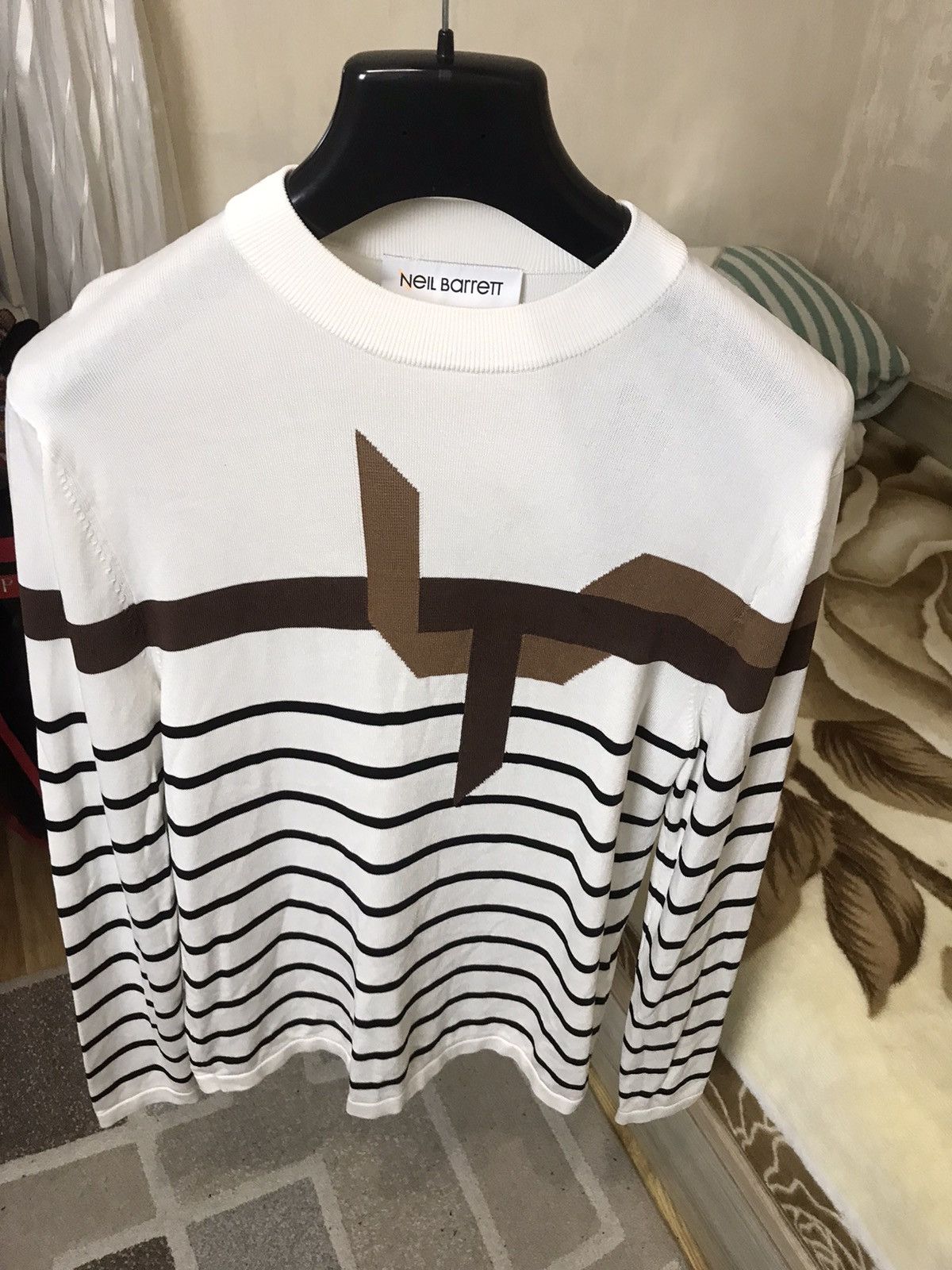 Neil Barrett 🔥 Neil Barrett Striped Knit Crew Neck Slim Fit Pullover Size US M / EU 48-50 / 2 - 13 Thumbnail