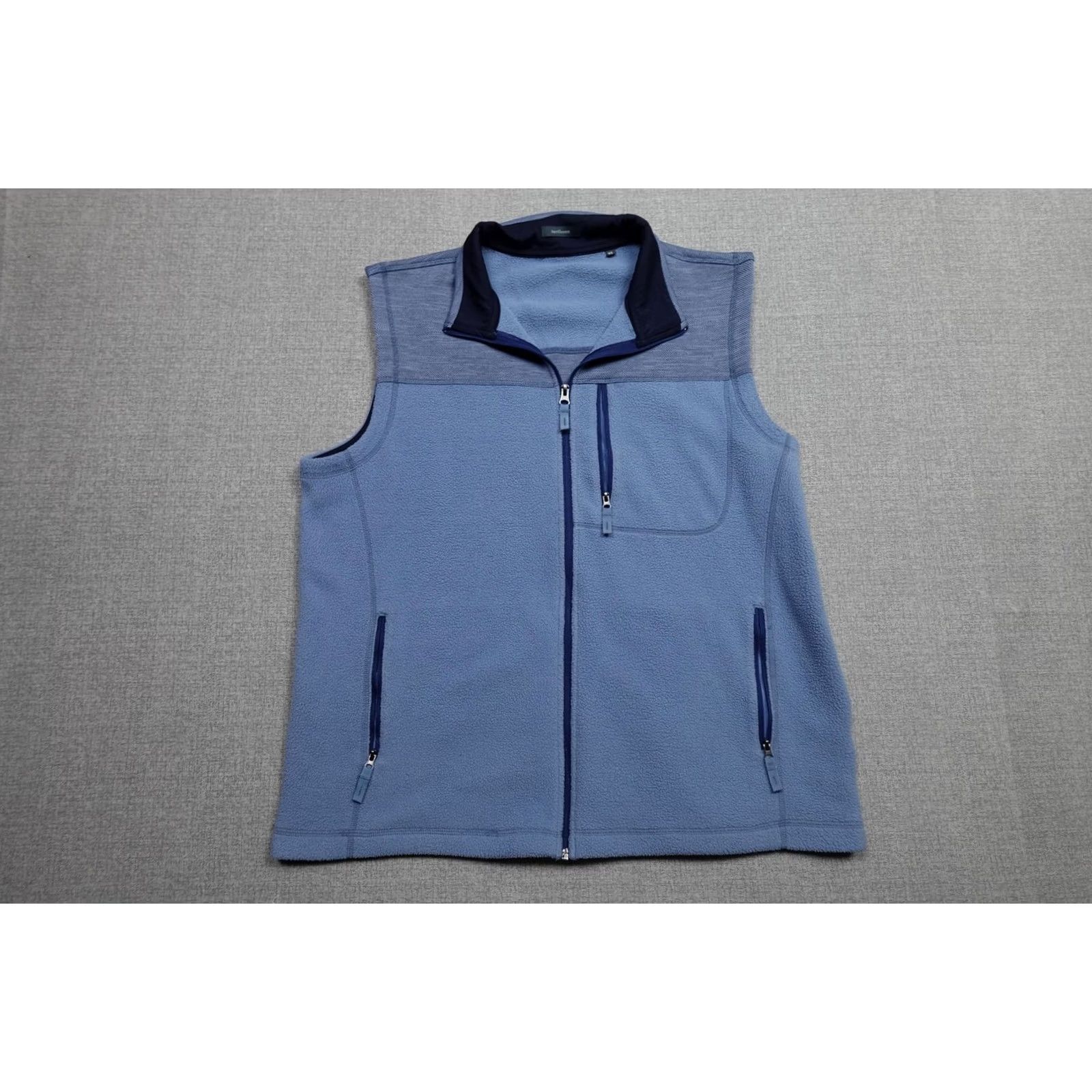 Vintage Turtleson Fleece Vest XL Blue Full Zip Stand Collar Pockets Lightweight Mens Vest Size US XL / EU 56 / 4 - 3 Thumbnail