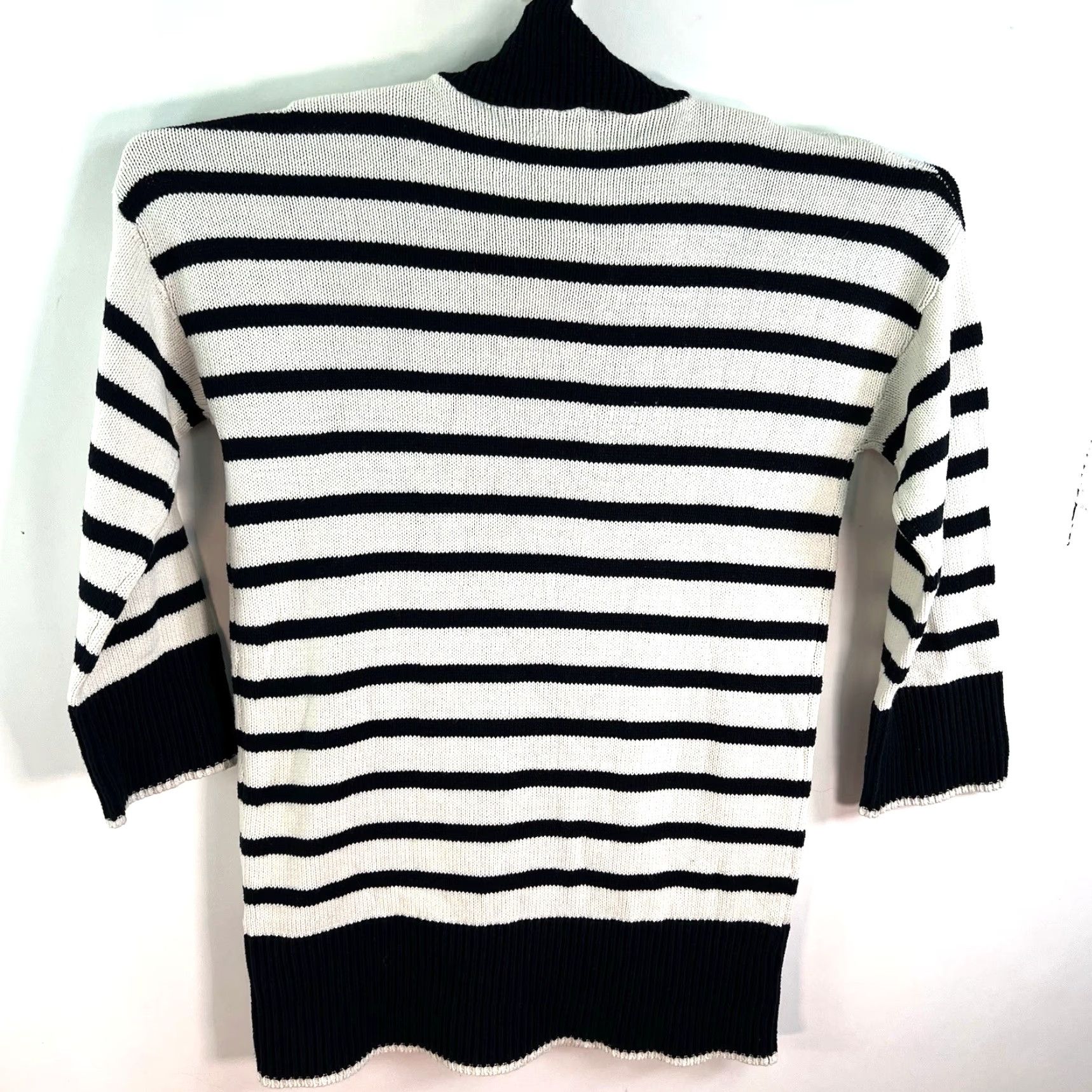 Vintage Blu Pepper Striped 1/4 Zip Collared Sweater Dress Womens Size S Black/White Size S / US 4 / IT 40 - 6 Thumbnail