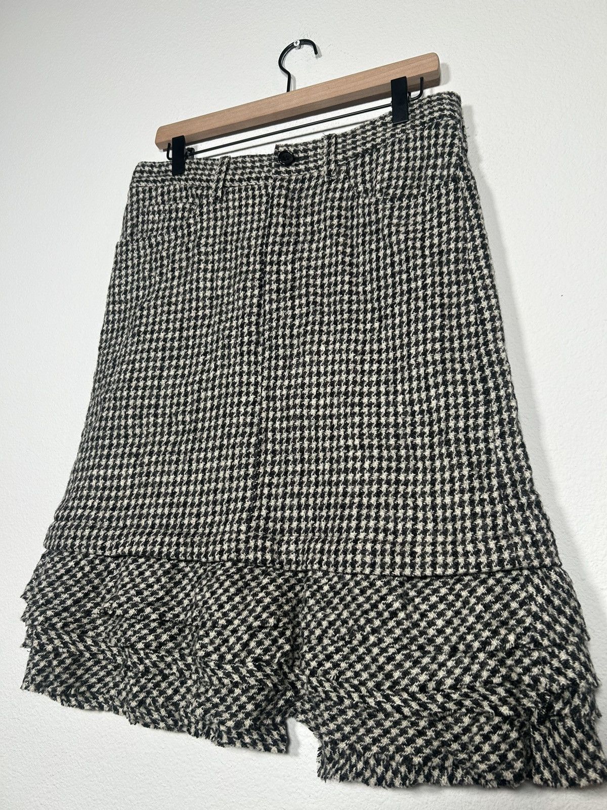 Comme des Garcons FW07 Wool Houndstooth tiered Skirt Size 32" / US 10 / IT 46 - 2 Thumbnail