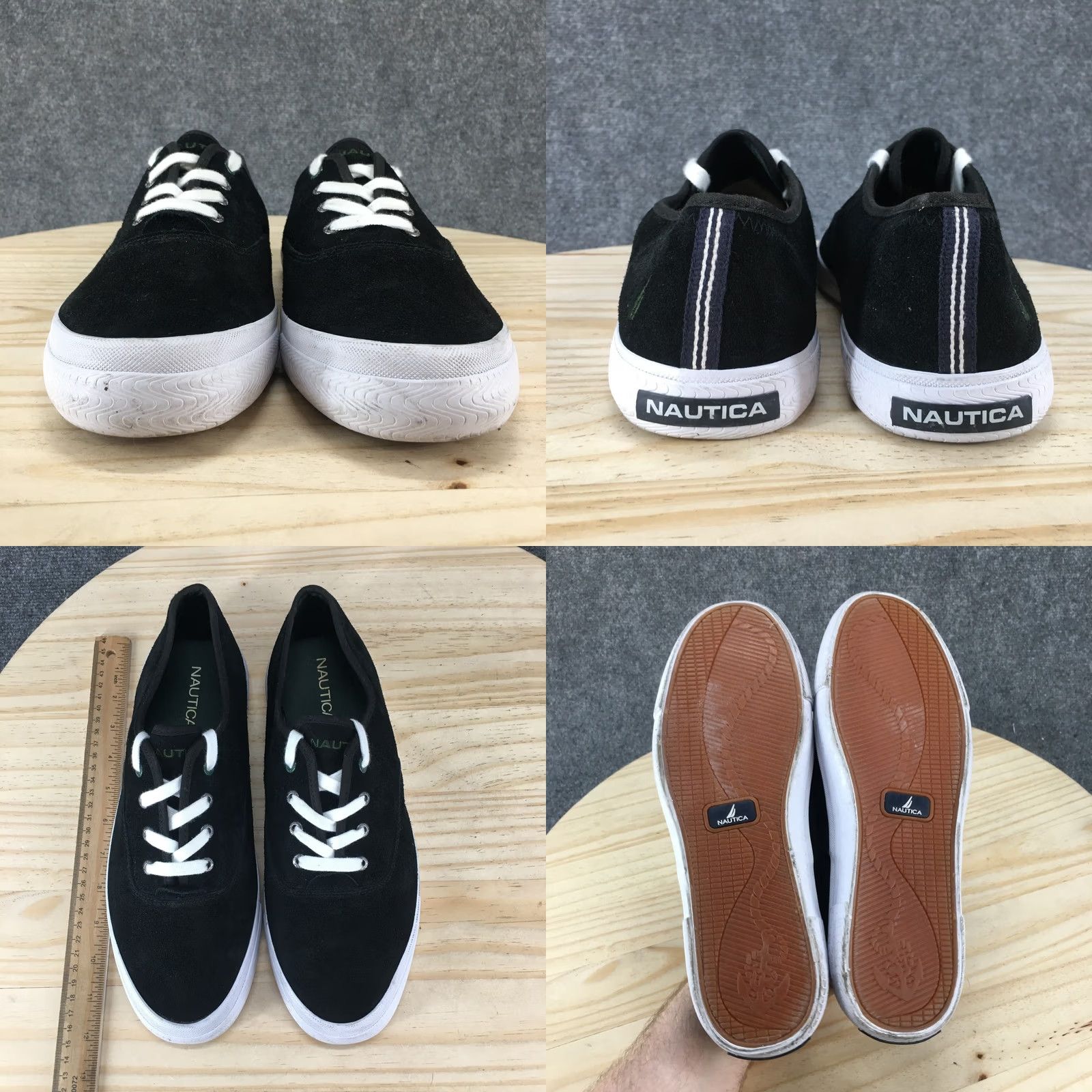 Nautica Nautica Shoes Mens 12 Sneakers Black Leather Low Top Round Toe Casual Comfort Mens Shoes Size US L / EU 52-54 / 3 - 9 Thumbnail
