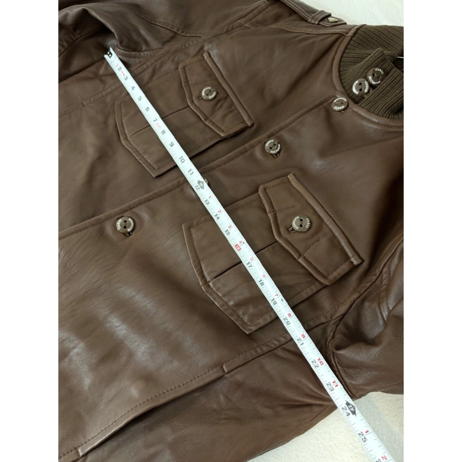 Rocawear Rocawear Leather Bomber Jacket Mens XL Brown Zip Quilted Lined Coat Size US XL / EU 56 / 4 - 5 Thumbnail