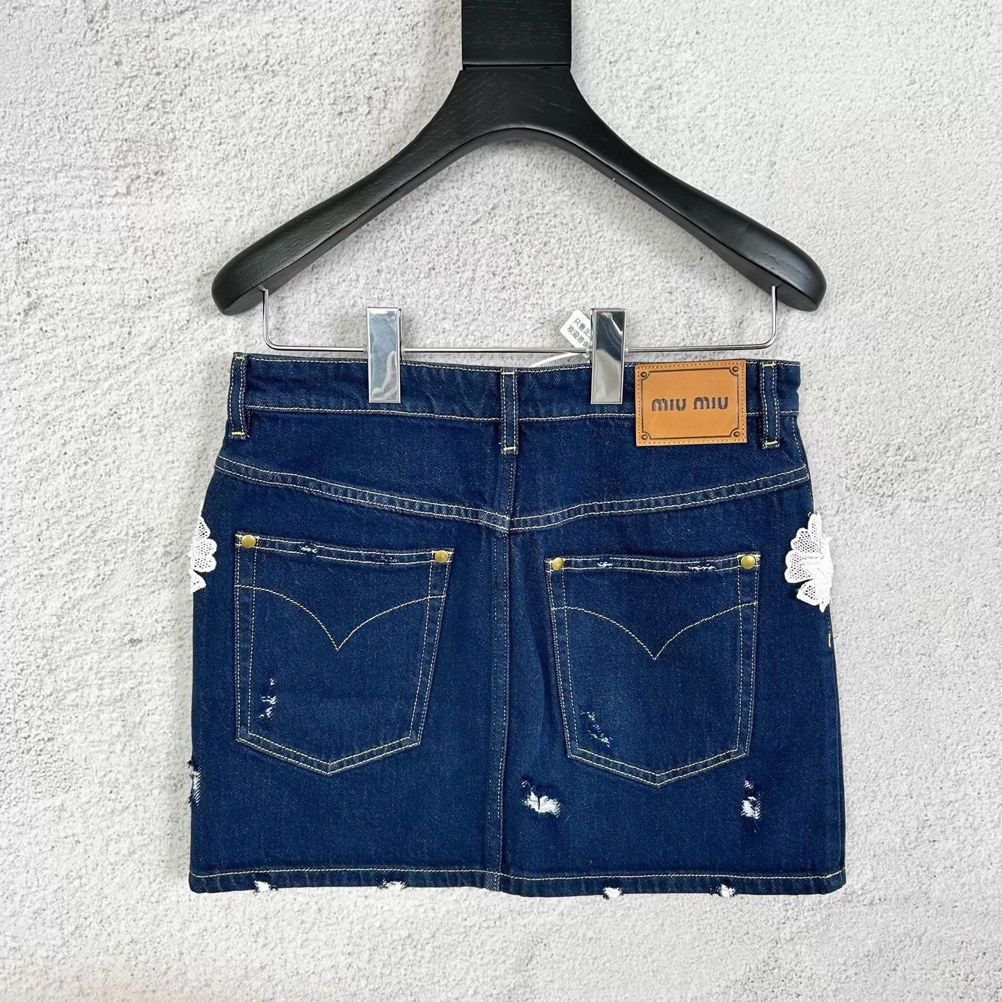 Miu Miu Miu Miu Printed Denim Blue Mini Skirt Size 25" / US 0 / IT 36 - 2 Thumbnail