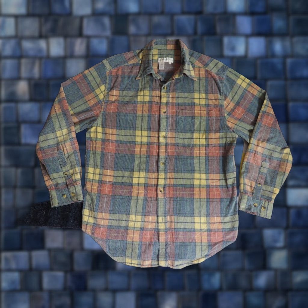 The Territory Ahead VTG 90s Territory Ahead Corduroy Shirt M Long Sleeve Multi-Color Button-Front Grunge Baggy Pocket Green 1990s Mens Size US M / EU 48-50 / 2 - 1 Thumbnail