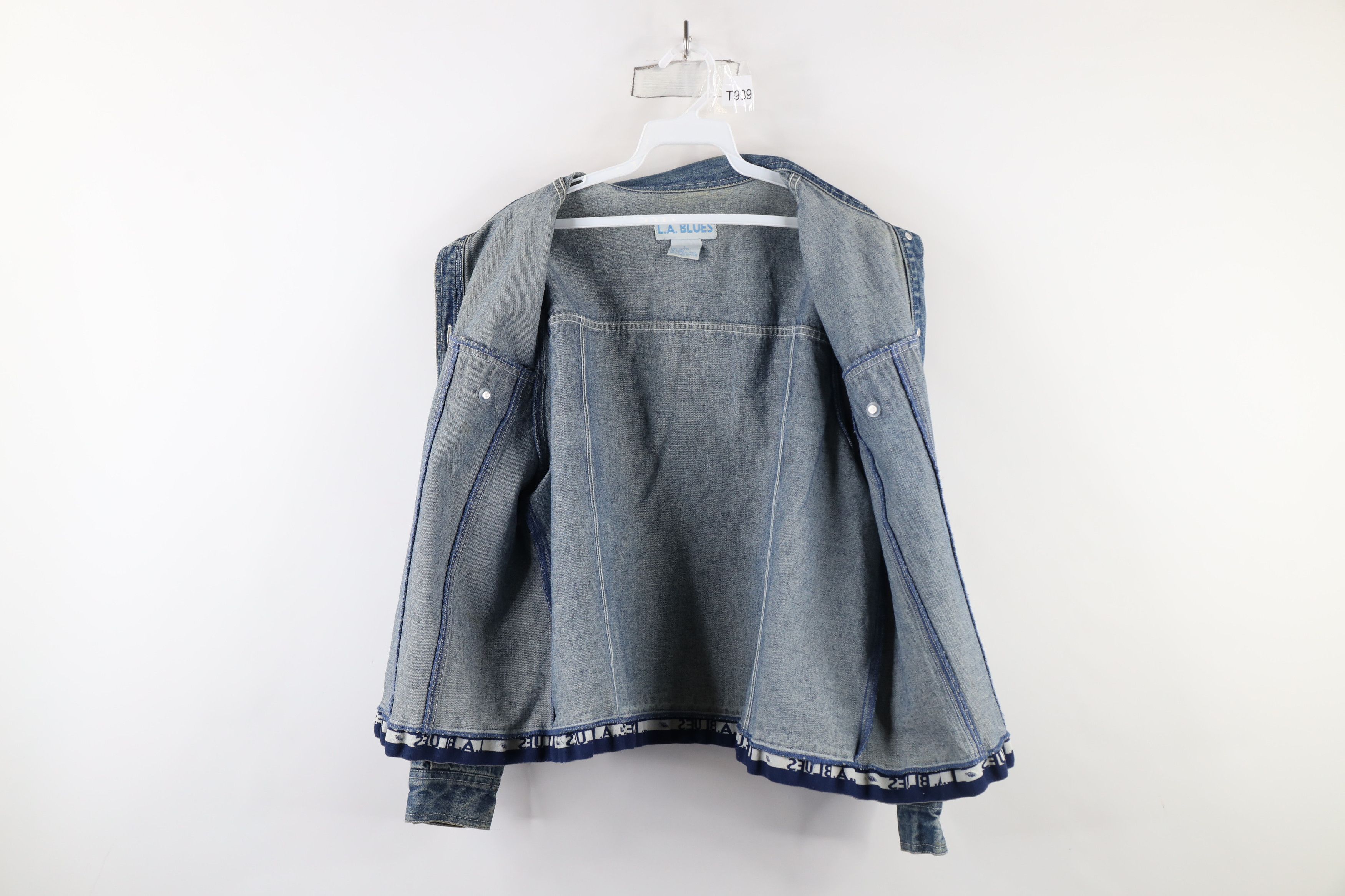 Vintage Vintage 90s Y2K LA Blues Babydoll Denim Trucker Jacket Size L / US 10 / IT 46 - 12 Thumbnail