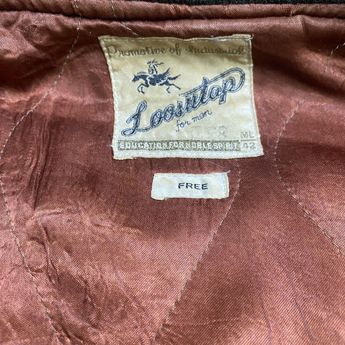 Vintage Vintage 80s loosutap varsity sleeve leather jacket Size US L / EU 52-54 / 3 - 16 Thumbnail
